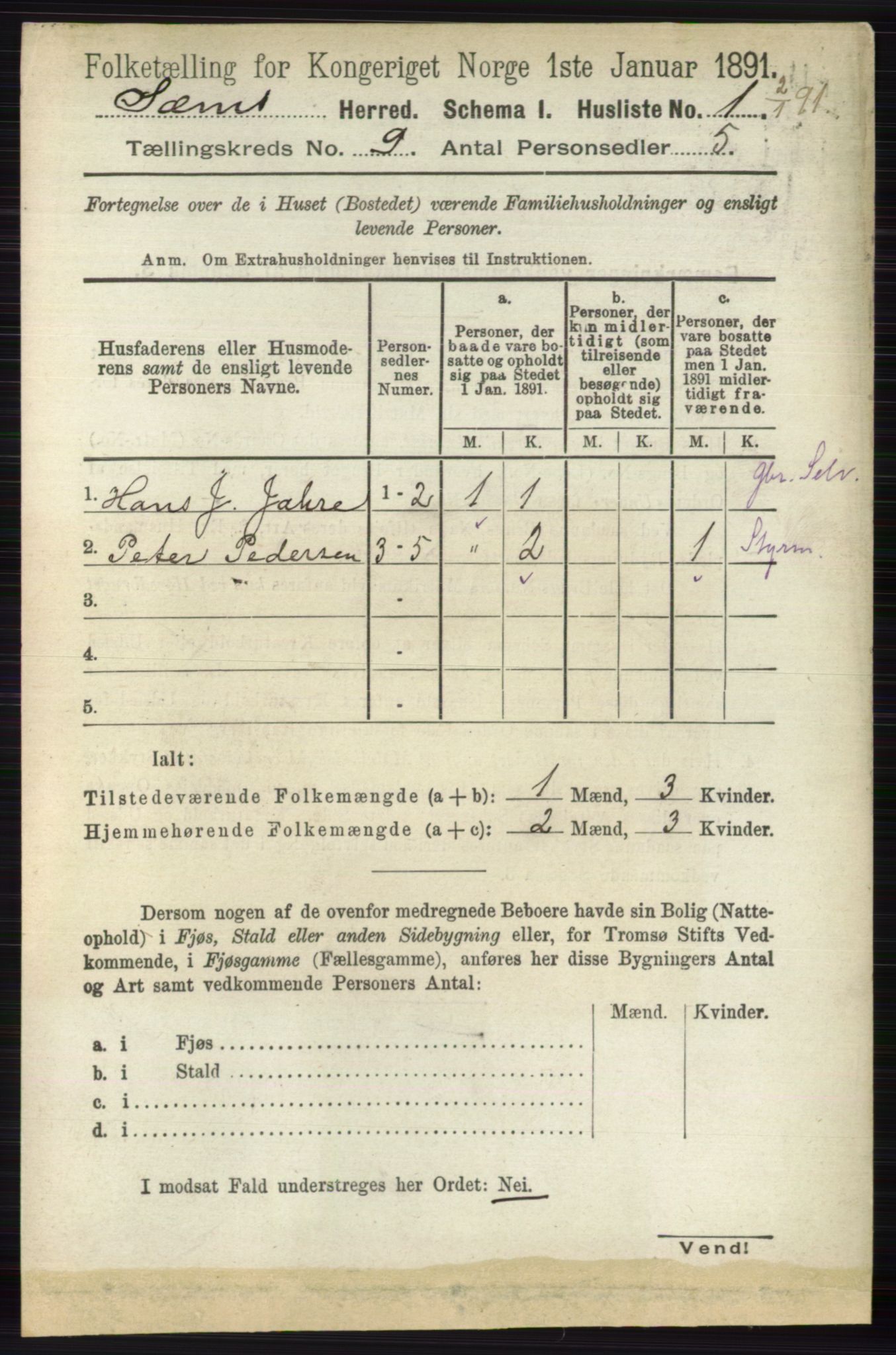 RA, 1891 census for 0721 Sem, 1891, p. 4155