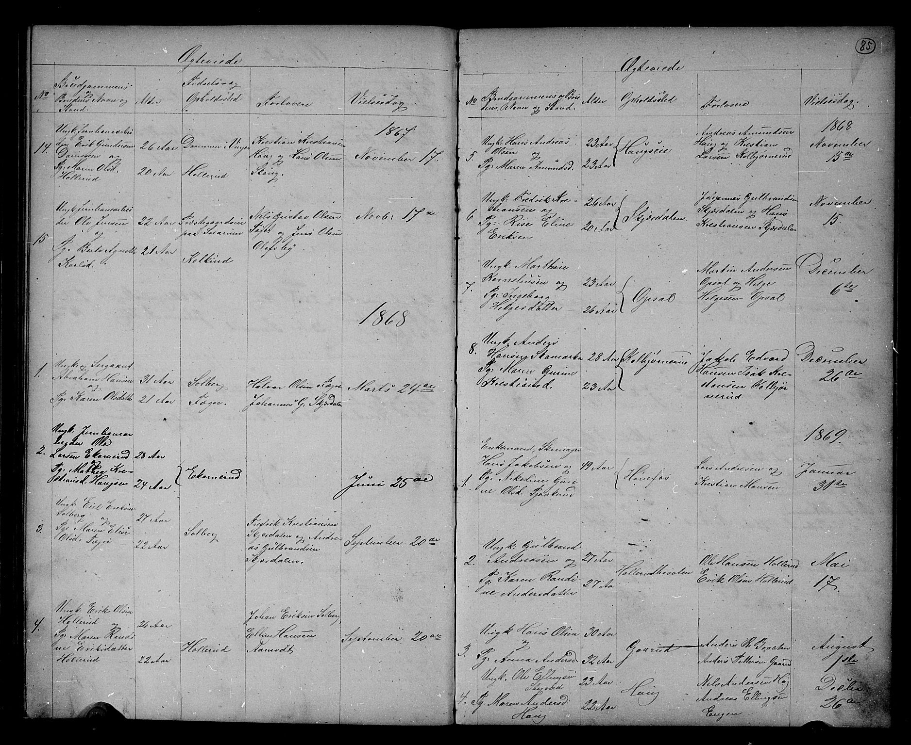 Hole kirkebøker, AV/SAKO-A-228/G/Gb/L0001: Parish register (copy) no. II 1, 1859-1878, p. 85