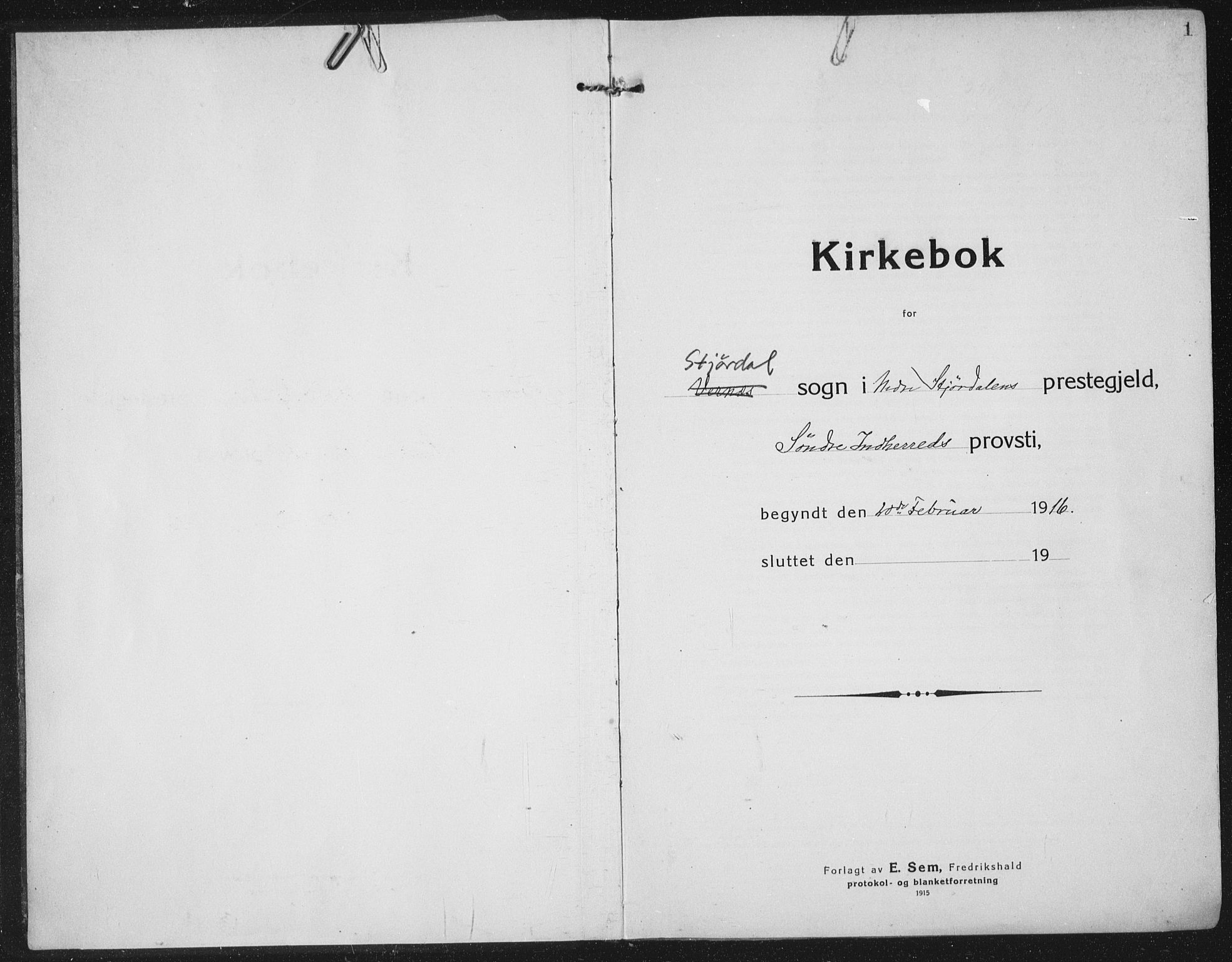 Ministerialprotokoller, klokkerbøker og fødselsregistre - Nord-Trøndelag, AV/SAT-A-1458/709/L0083: Parish register (official) no. 709A23, 1916-1928, p. 1