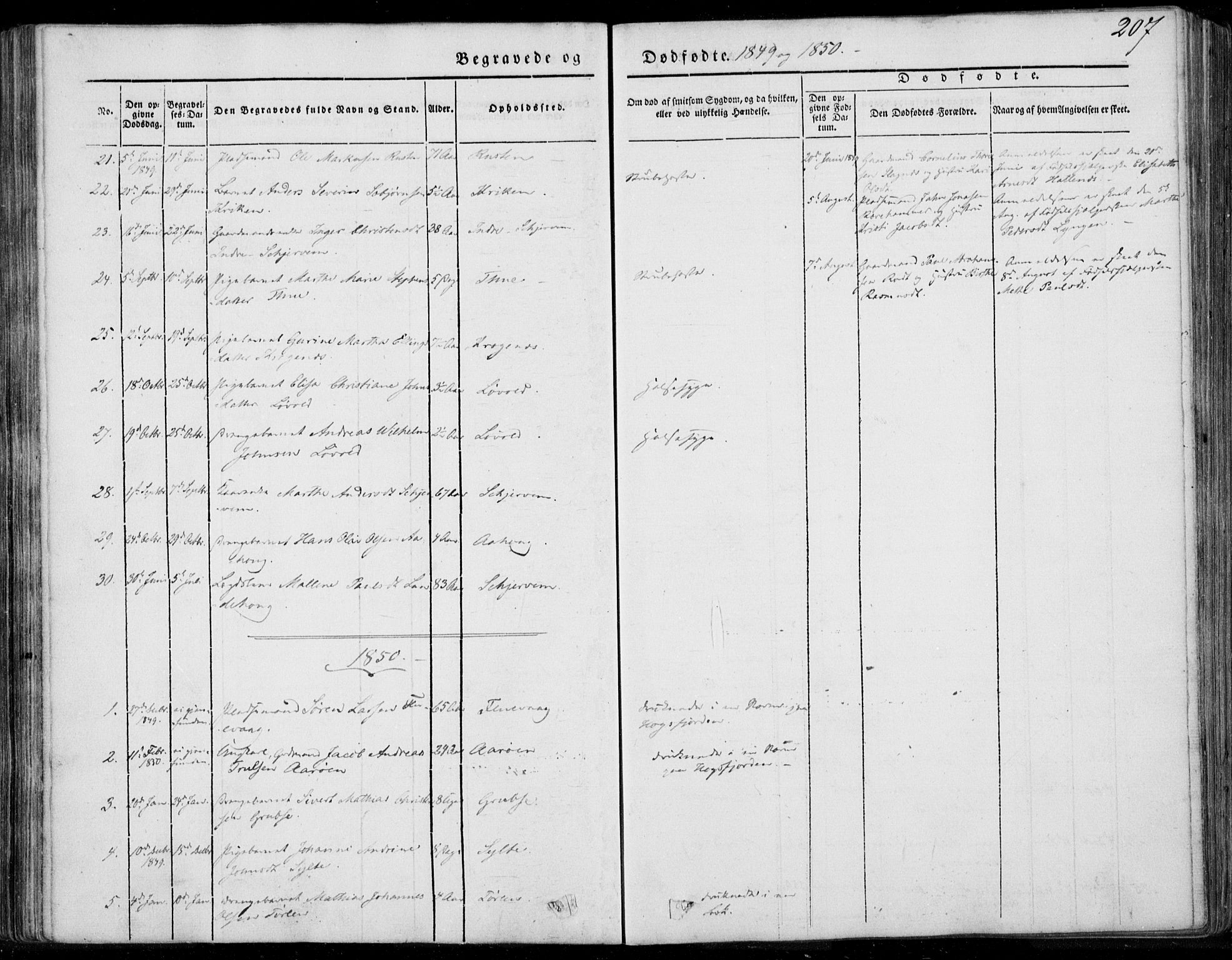 Ministerialprotokoller, klokkerbøker og fødselsregistre - Møre og Romsdal, AV/SAT-A-1454/501/L0006: Parish register (official) no. 501A06, 1844-1868, p. 207