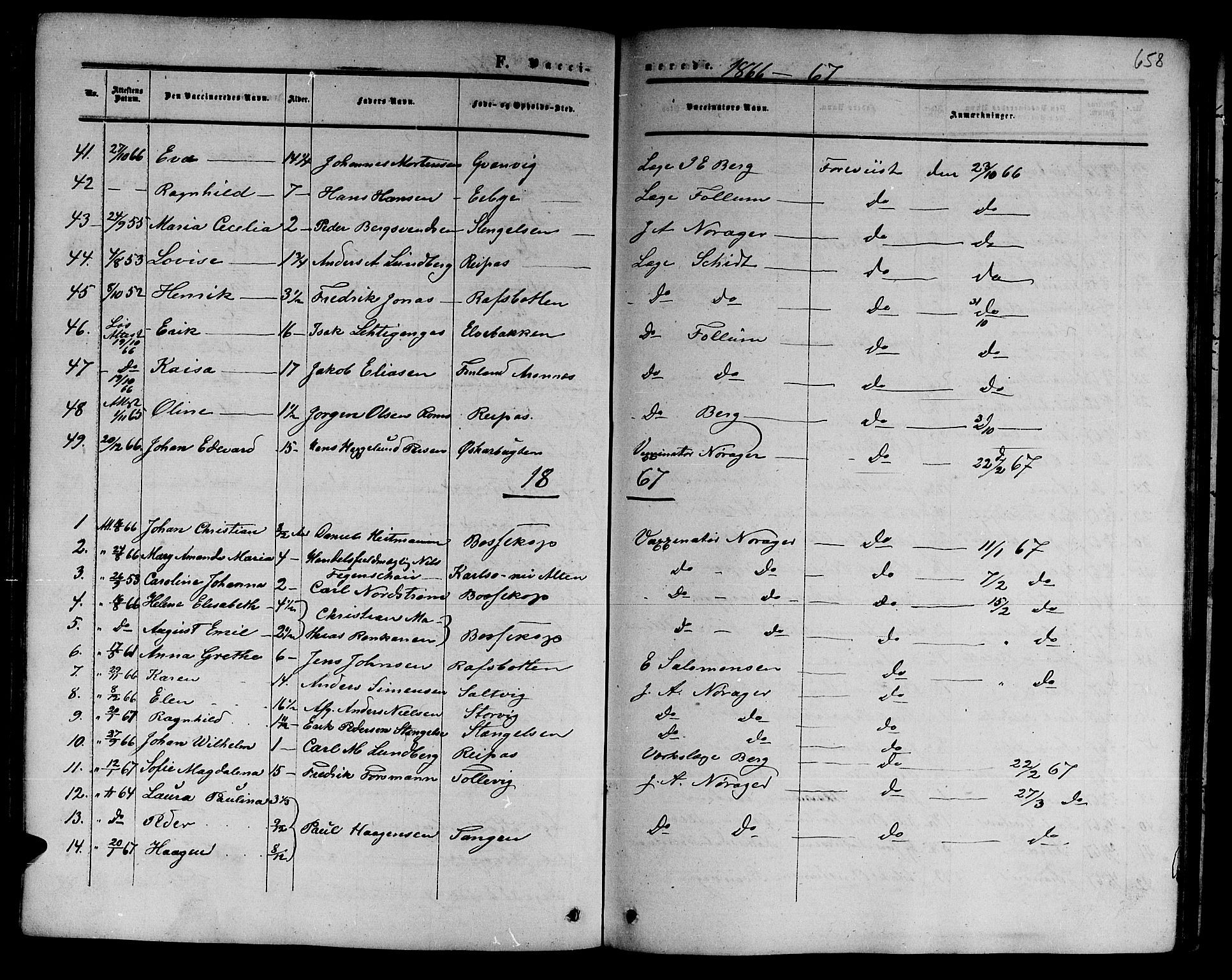 Alta sokneprestkontor, SATØ/S-1338/H/Hb/L0001.klokk: Parish register (copy) no. 1, 1858-1878, p. 657-658