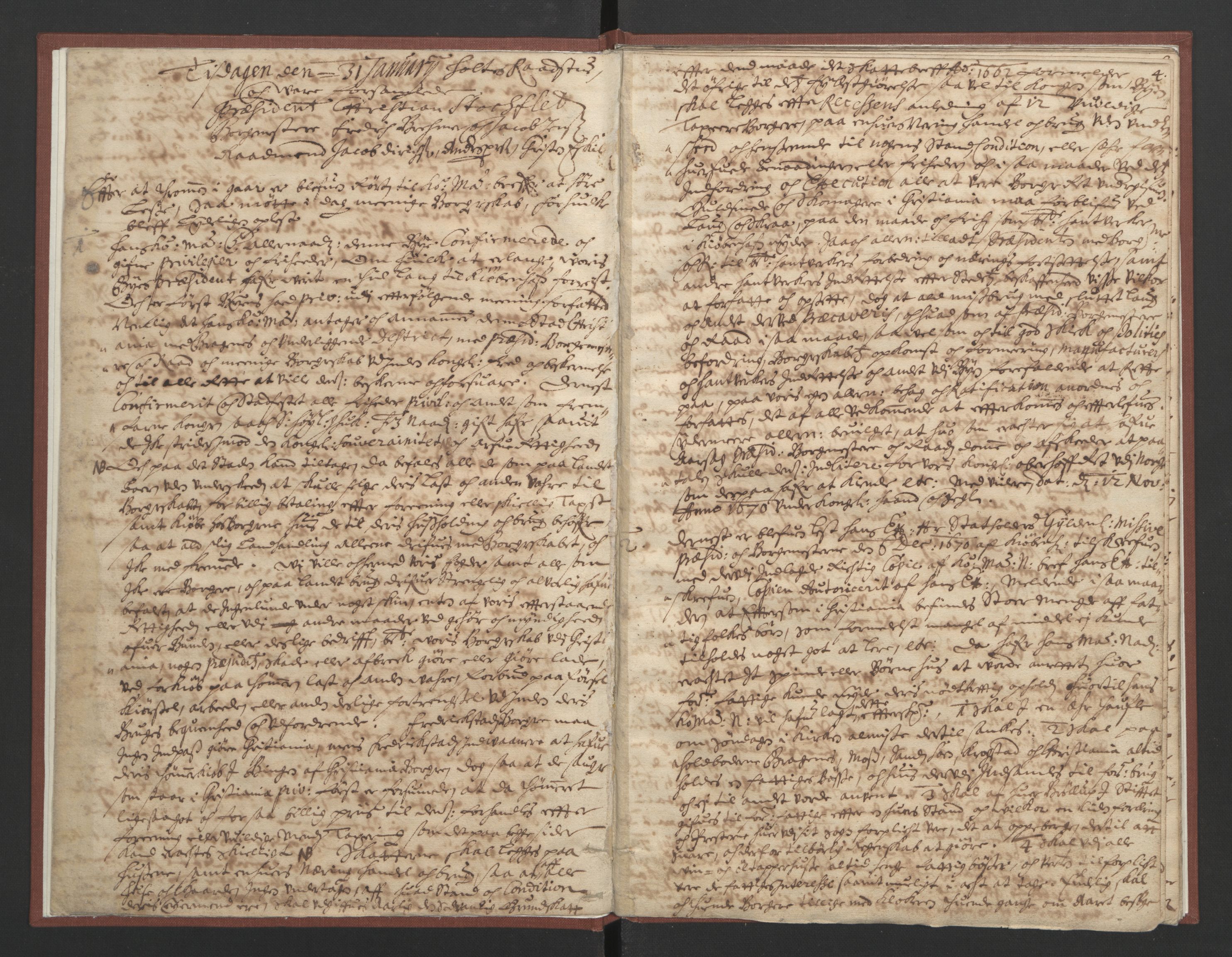 Christiania rådstuerett, AV/SAO-A-11132/F/Fa/L0006: Justisprotokoll, 1671, p. 3b-4a