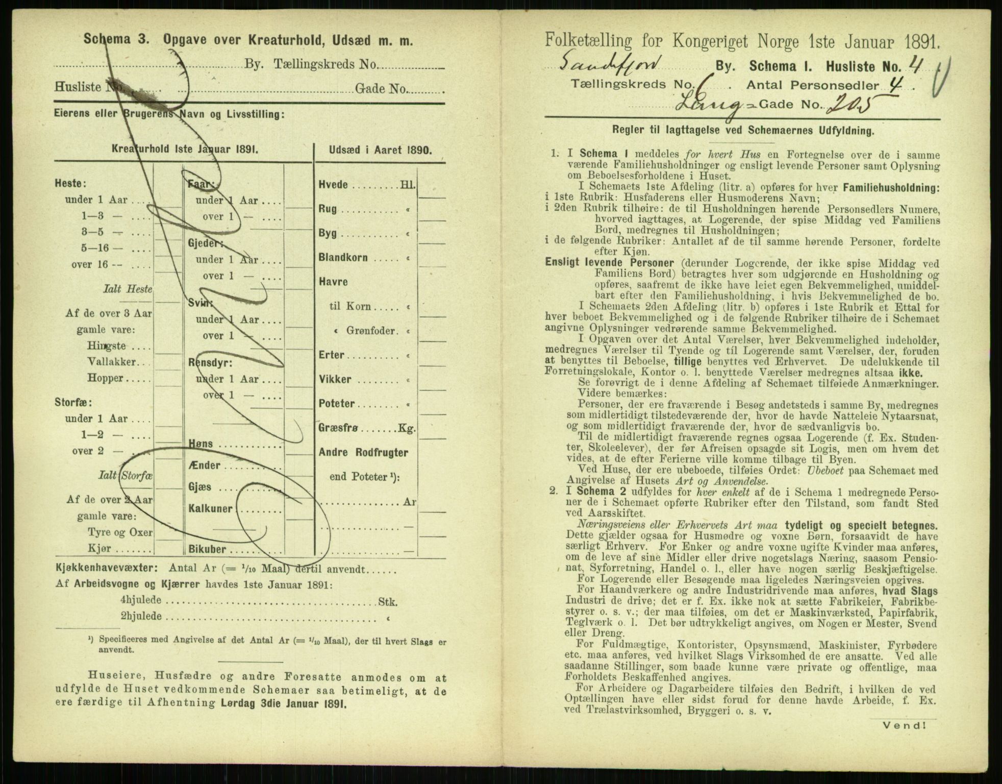 RA, 1891 census for 0706 Sandefjord, 1891, p. 633