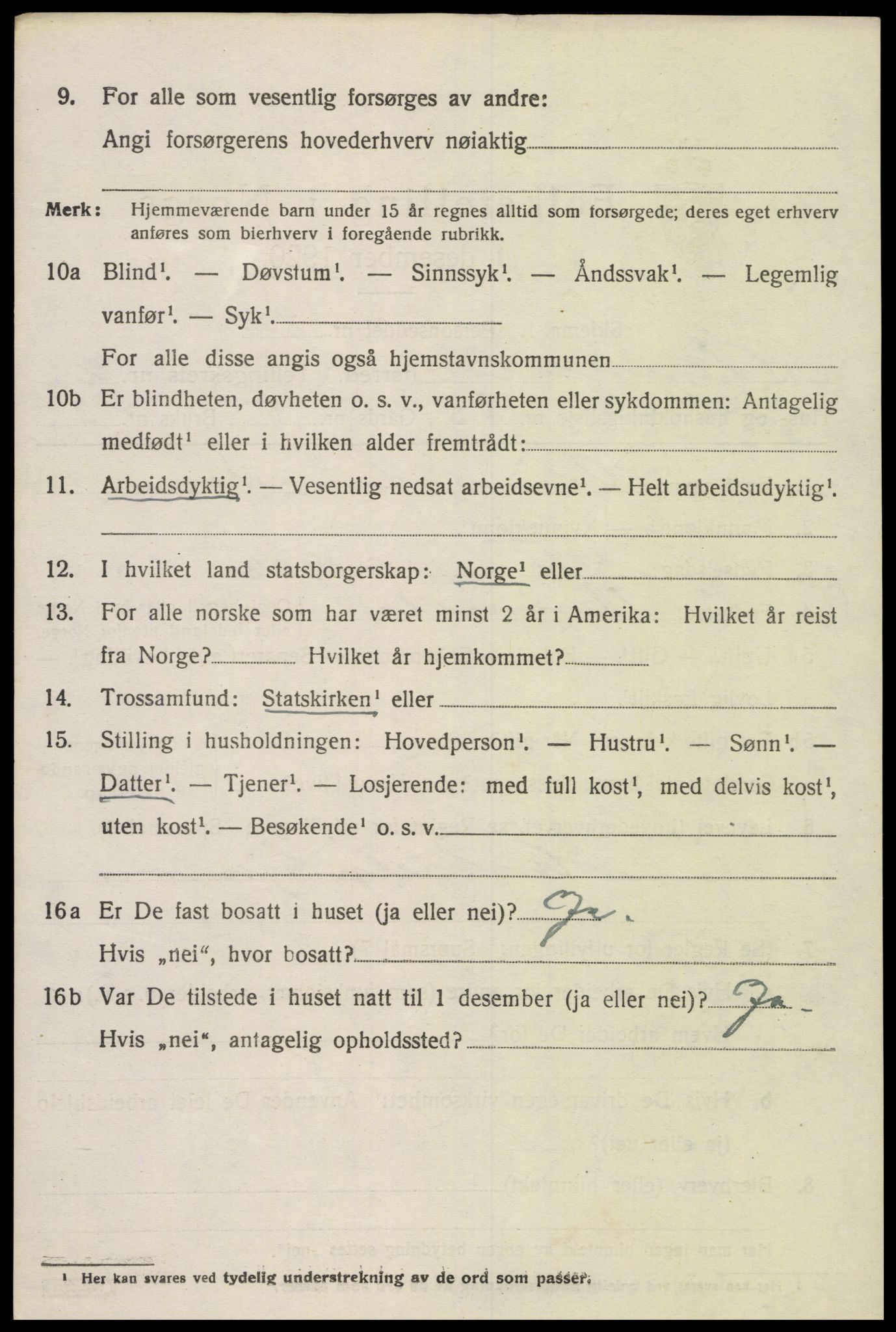 SAK, 1920 census for Vennesla, 1920, p. 1927