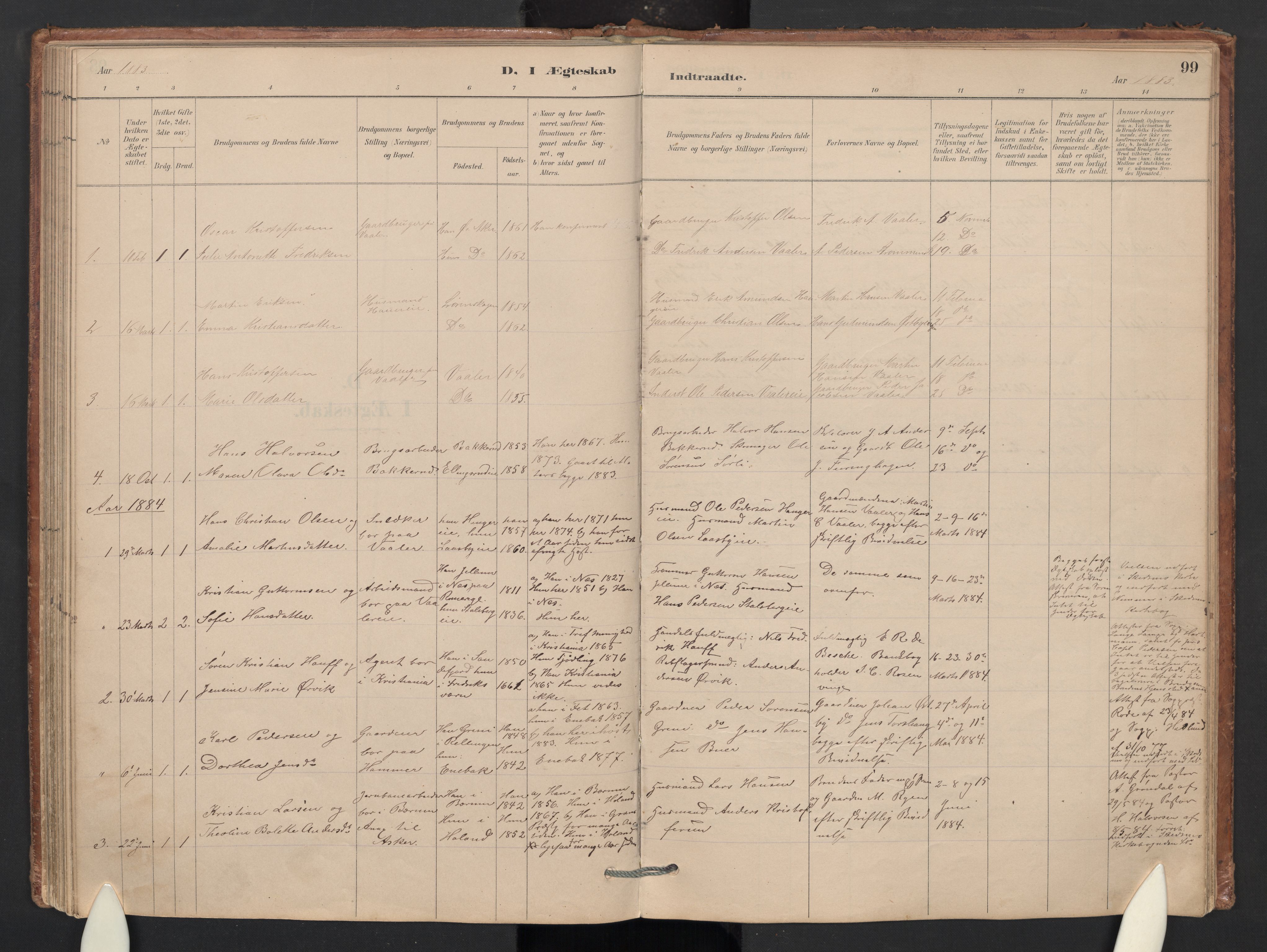 Skedsmo prestekontor Kirkebøker, AV/SAO-A-10033a/G/Gb/L0001: Parish register (copy) no. II 1, 1883-1903, p. 99