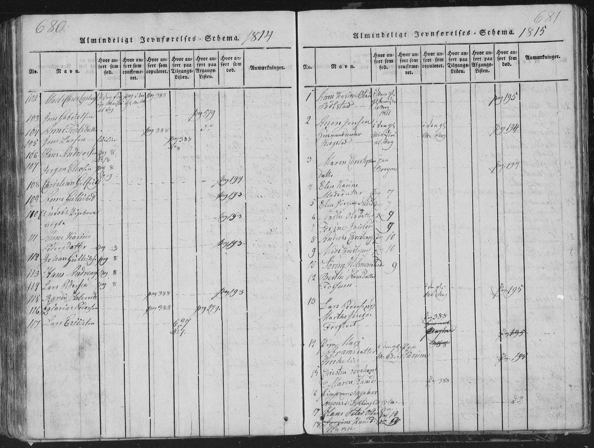 Røyken kirkebøker, SAKO/A-241/G/Ga/L0003: Parish register (copy) no. 3, 1814-1856, p. 680-681