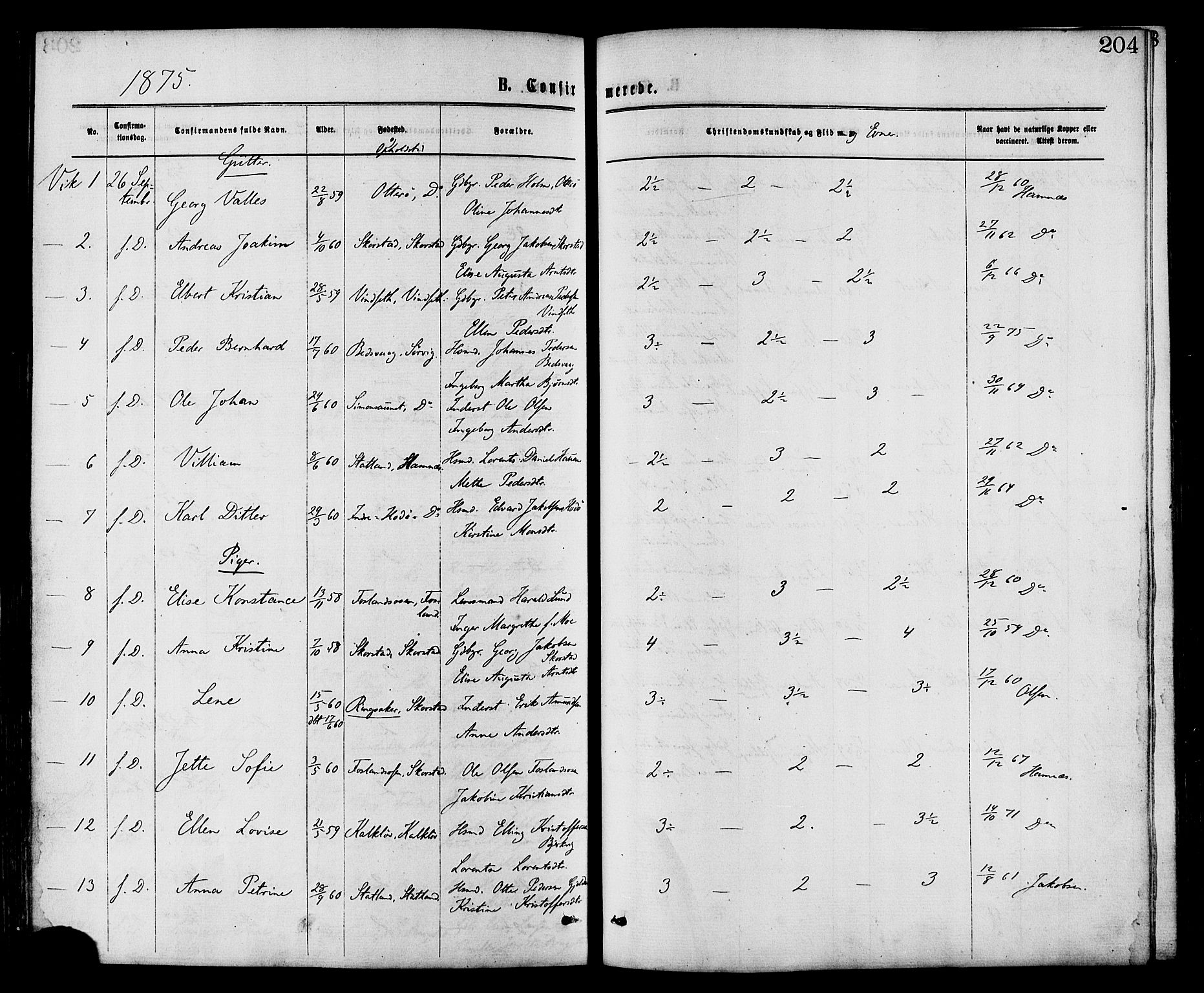 Ministerialprotokoller, klokkerbøker og fødselsregistre - Nord-Trøndelag, SAT/A-1458/773/L0616: Parish register (official) no. 773A07, 1870-1887, p. 204
