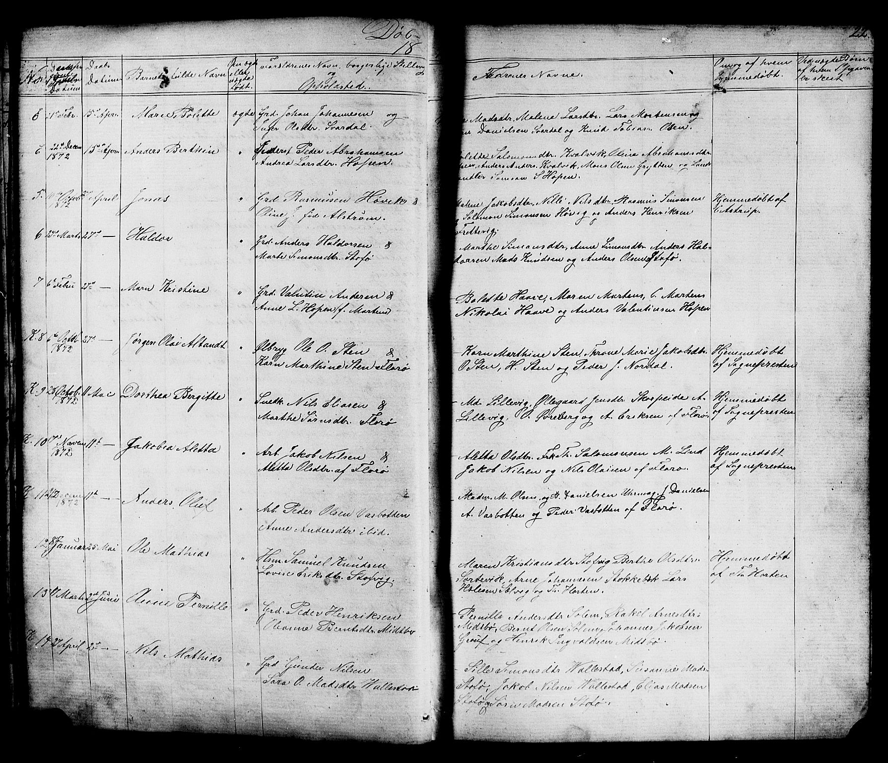 Kinn sokneprestembete, AV/SAB-A-80801/H/Hab/Habc/L0002: Parish register (copy) no. C 2, 1869-1918, p. 22