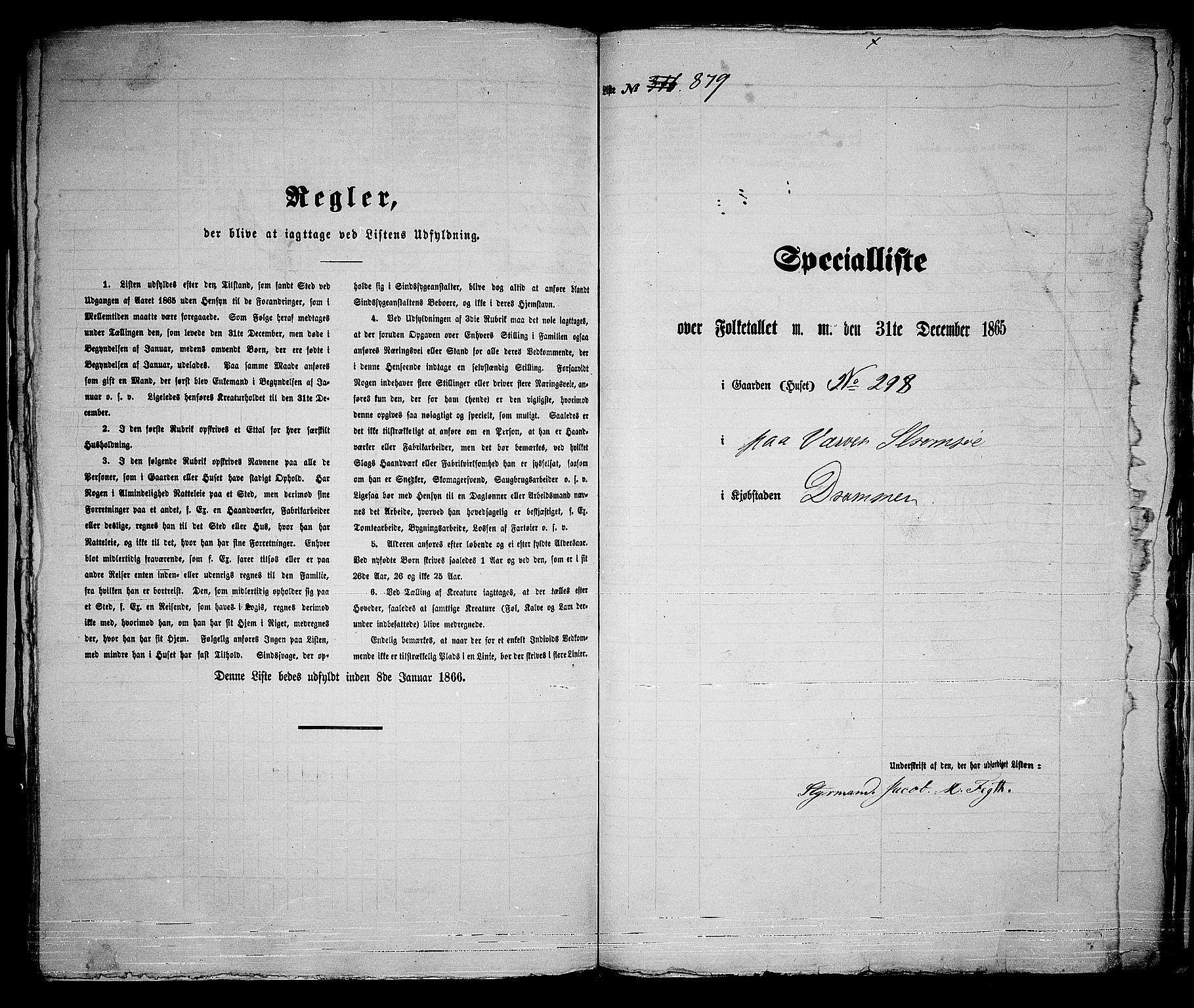 RA, 1865 census for Strømsø in Drammen, 1865, p. 573