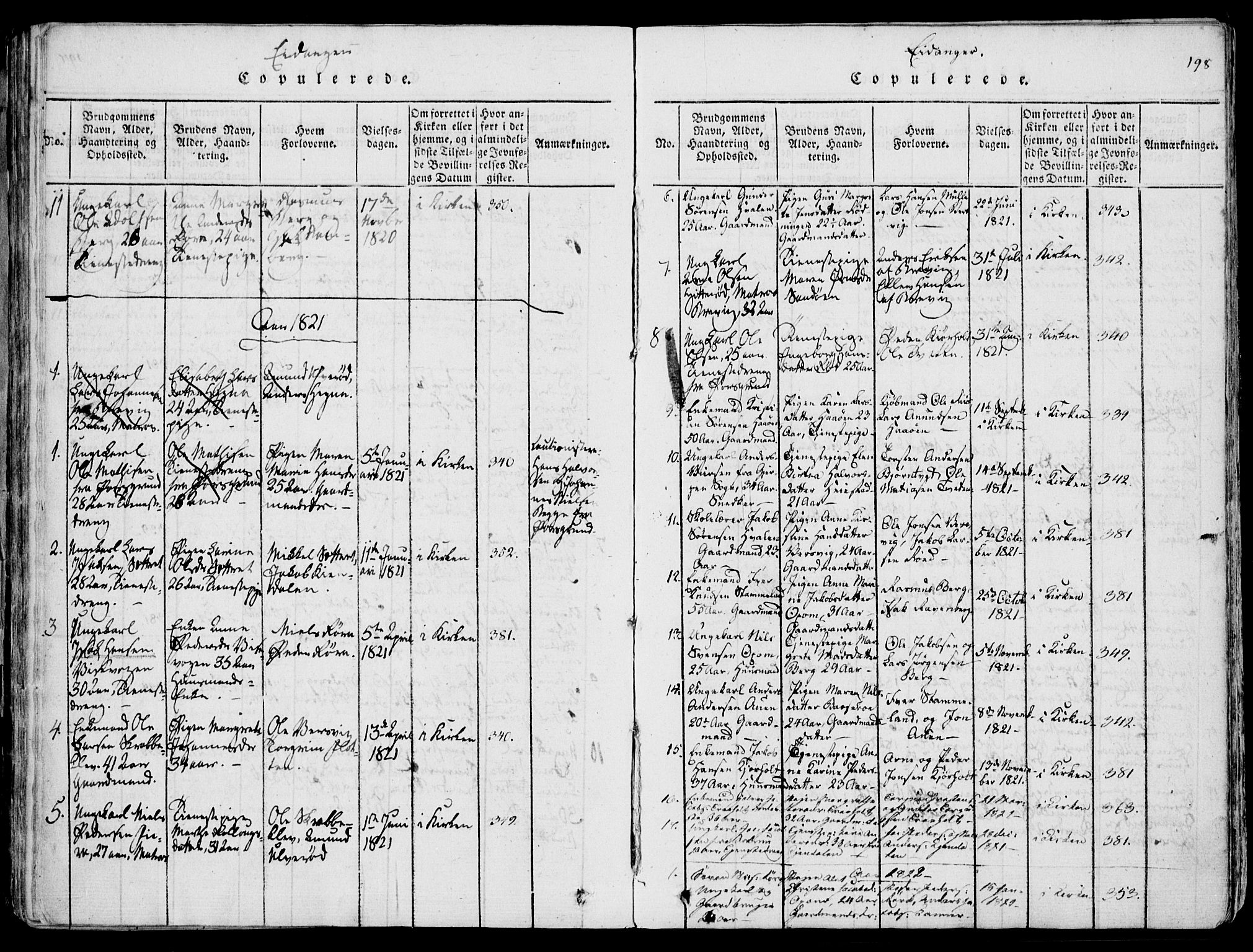 Eidanger kirkebøker, AV/SAKO-A-261/F/Fa/L0007: Parish register (official) no. 7, 1814-1831, p. 198