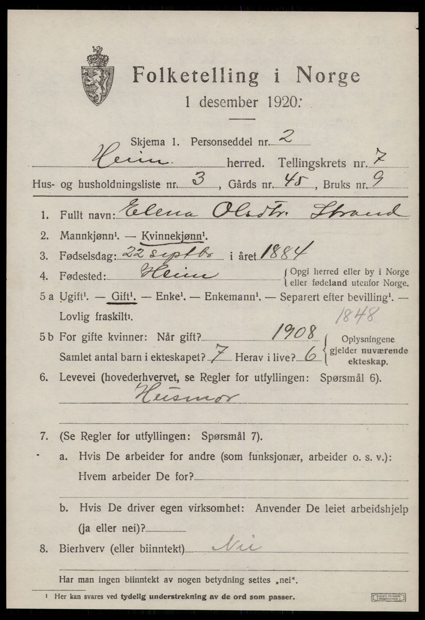 SAT, 1920 census for Heim, 1920, p. 3177