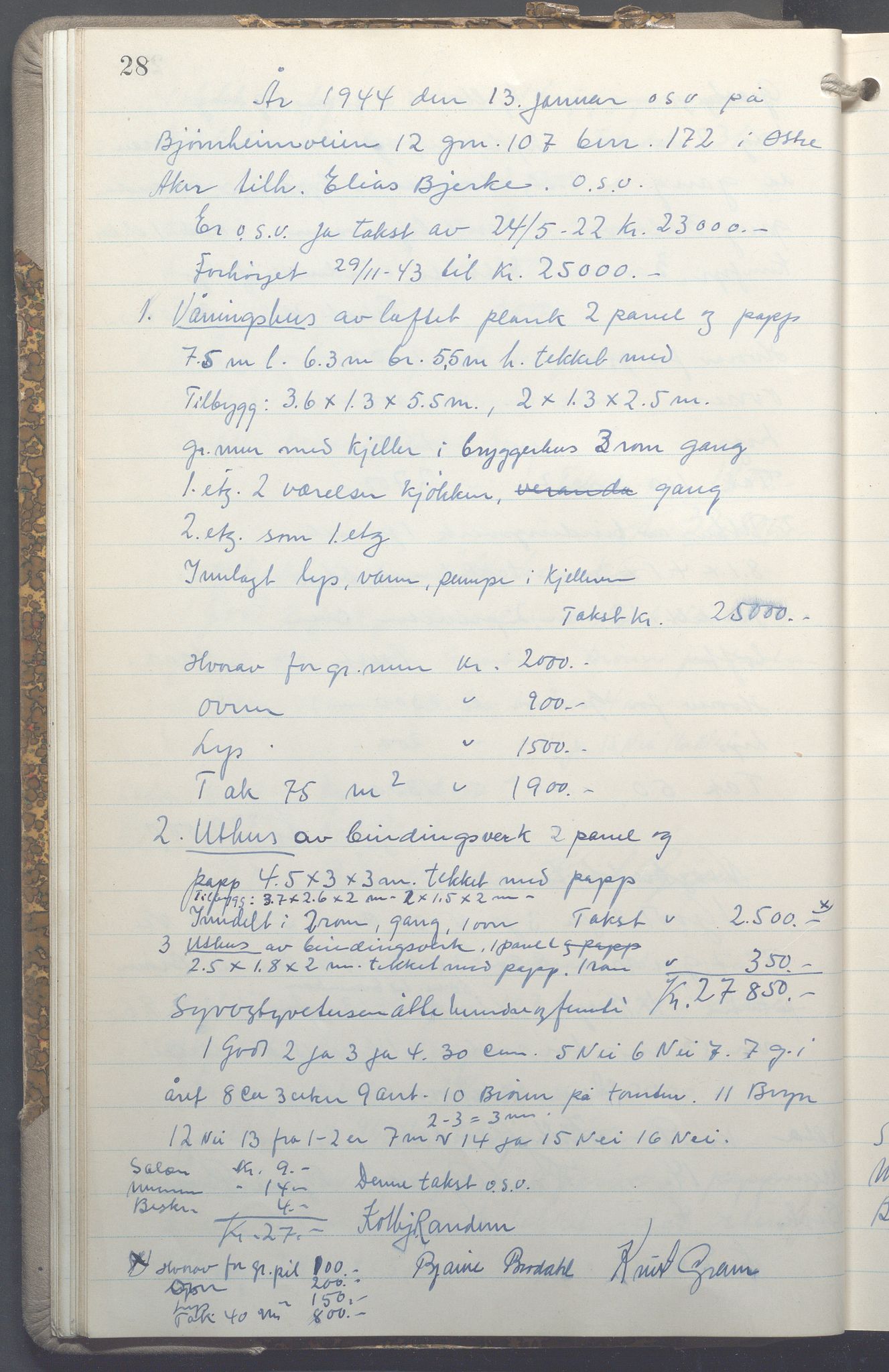 Lensmennene i Aker, OBA/A-10133/F/Fc/L0035: Branntakstprotokoll, 1943-1946, p. 28