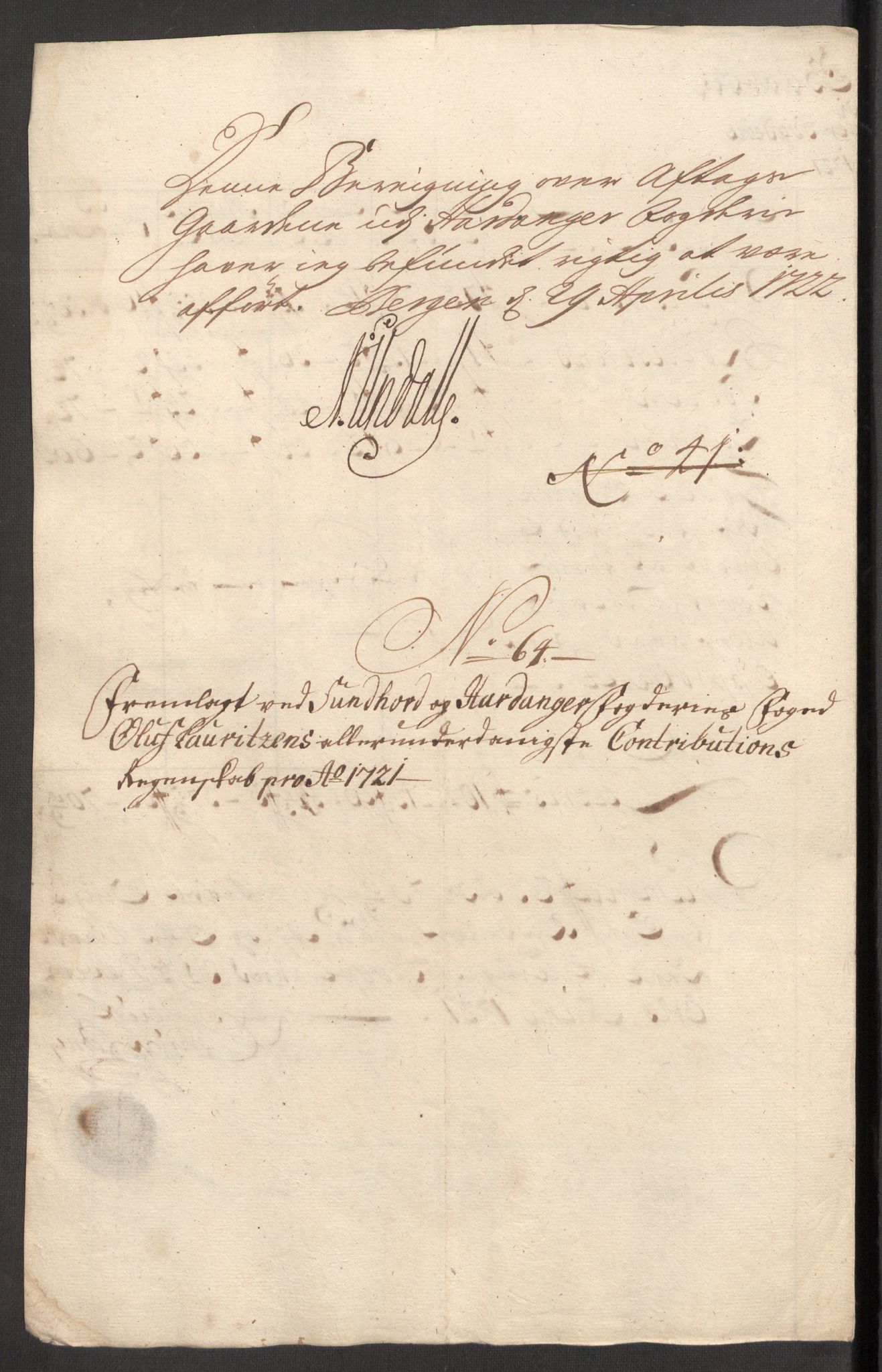 Rentekammeret inntil 1814, Reviderte regnskaper, Fogderegnskap, RA/EA-4092/R48/L3000: Fogderegnskap Sunnhordland og Hardanger, 1721, p. 390