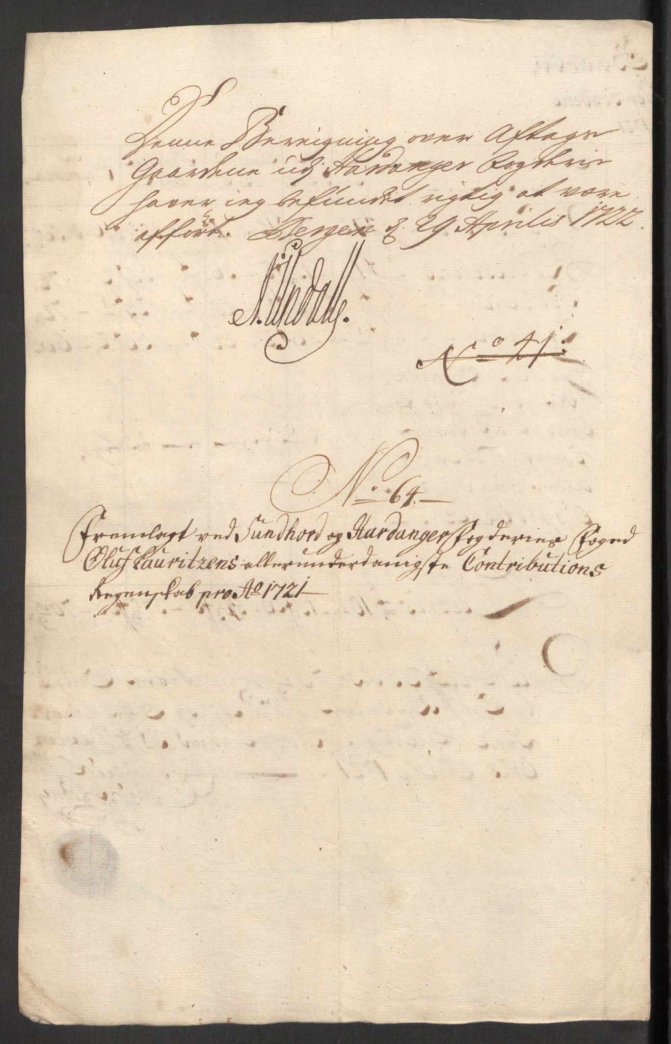 Rentekammeret inntil 1814, Reviderte regnskaper, Fogderegnskap, AV/RA-EA-4092/R48/L3000: Fogderegnskap Sunnhordland og Hardanger, 1721, p. 390