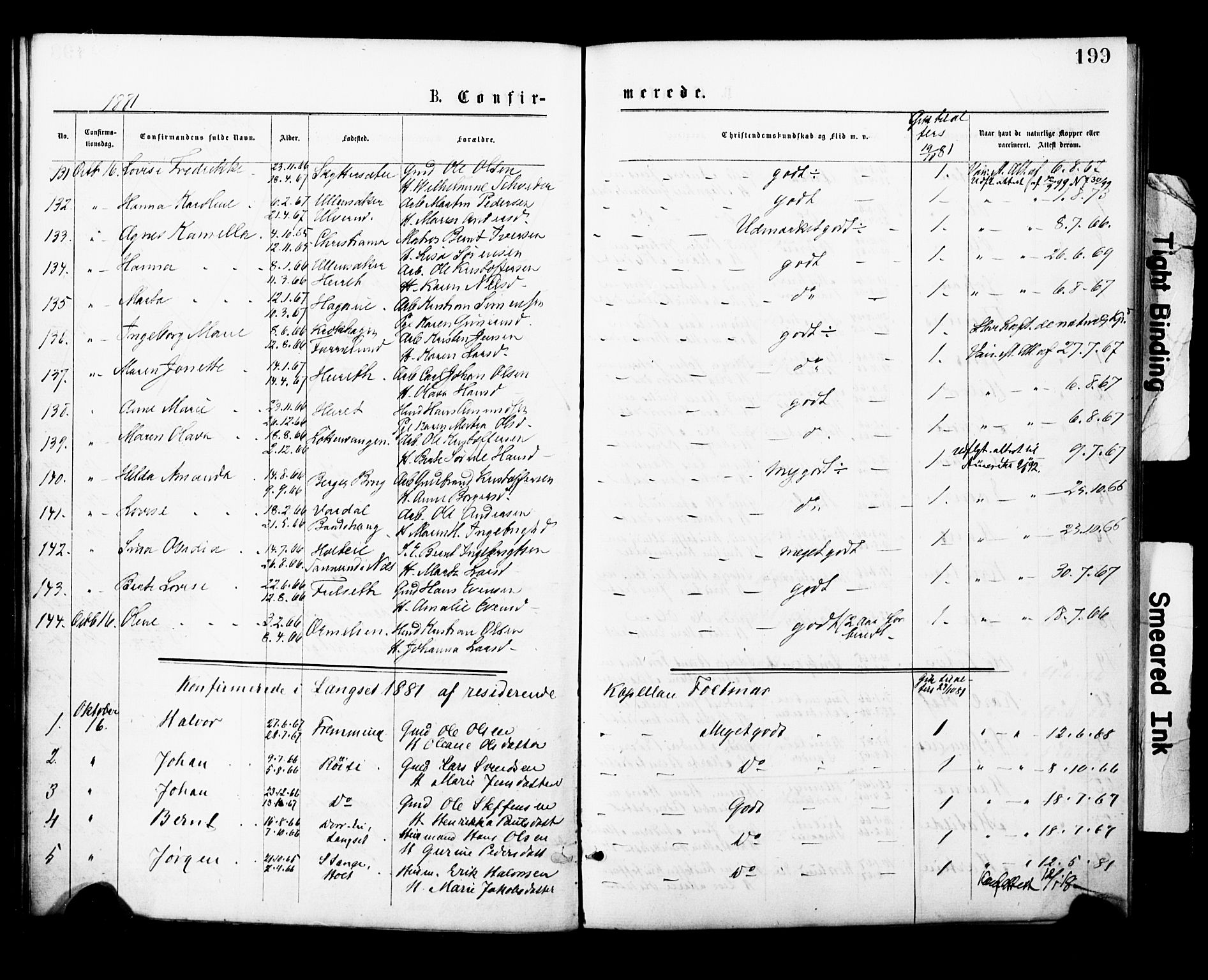 Eidsvoll prestekontor Kirkebøker, AV/SAO-A-10888/F/Fa/L0001: Parish register (official) no. I 1, 1877-1881, p. 199