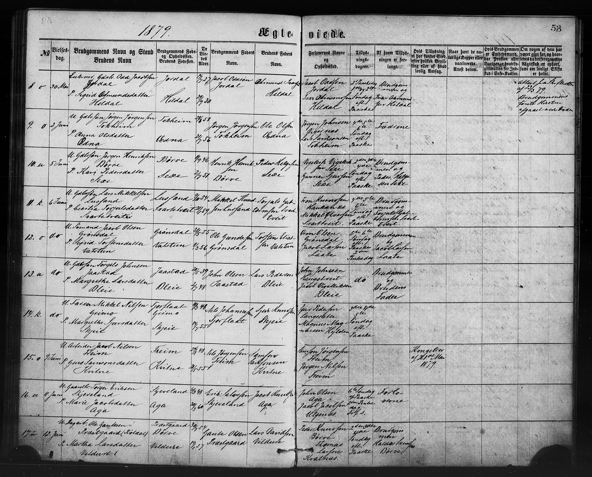 Ullensvang sokneprestembete, SAB/A-78701/H/Haa: Parish register (official) no. A 14, 1867-1882, p. 53