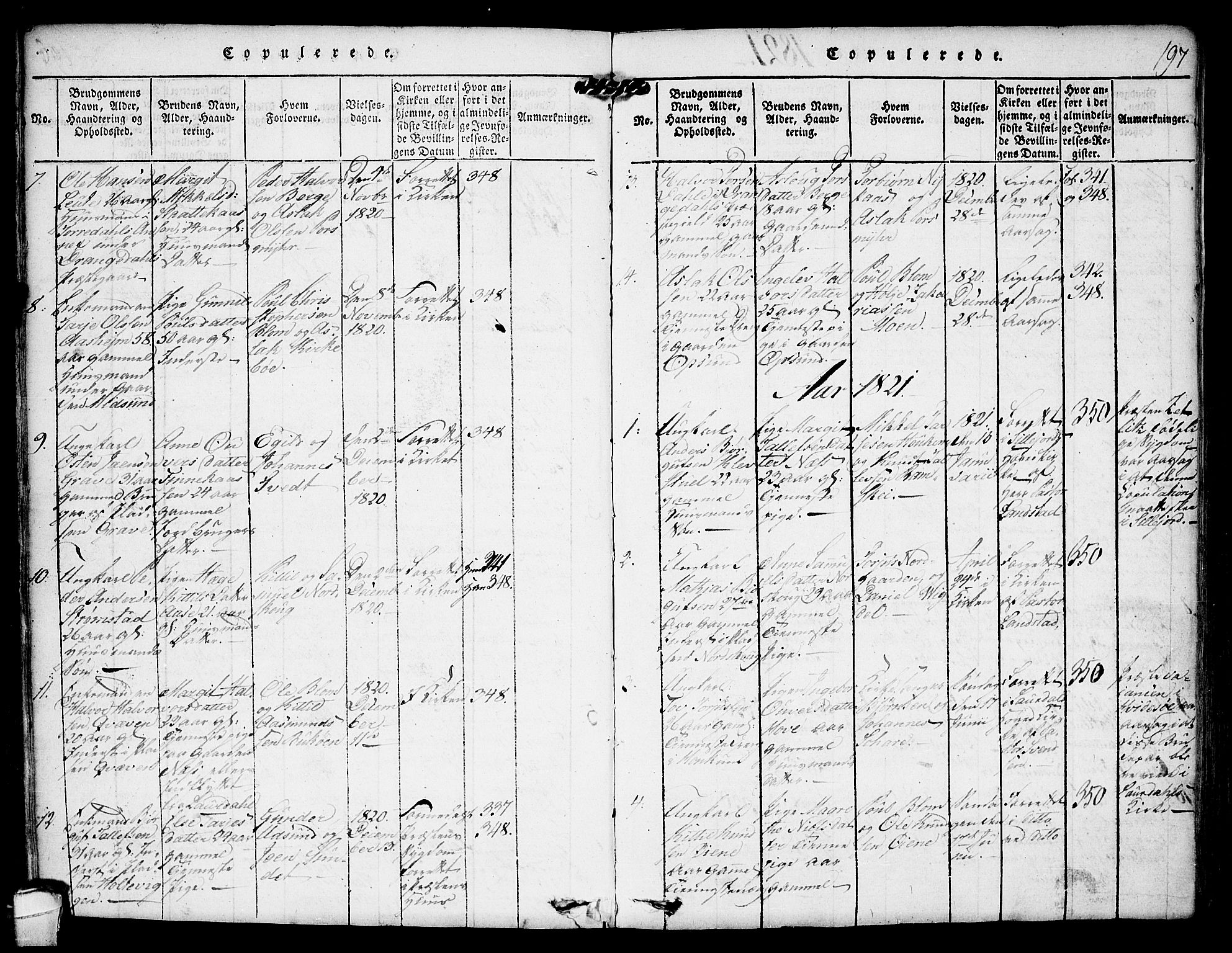 Kviteseid kirkebøker, SAKO/A-276/F/Fa/L0005: Parish register (official) no. I 5, 1815-1836, p. 197