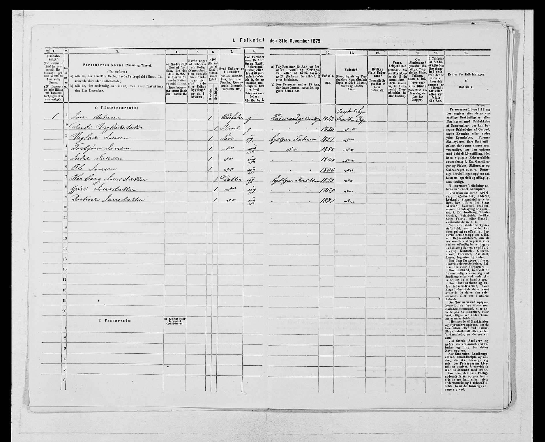 SAB, 1875 census for 1226P Strandebarm, 1875, p. 755