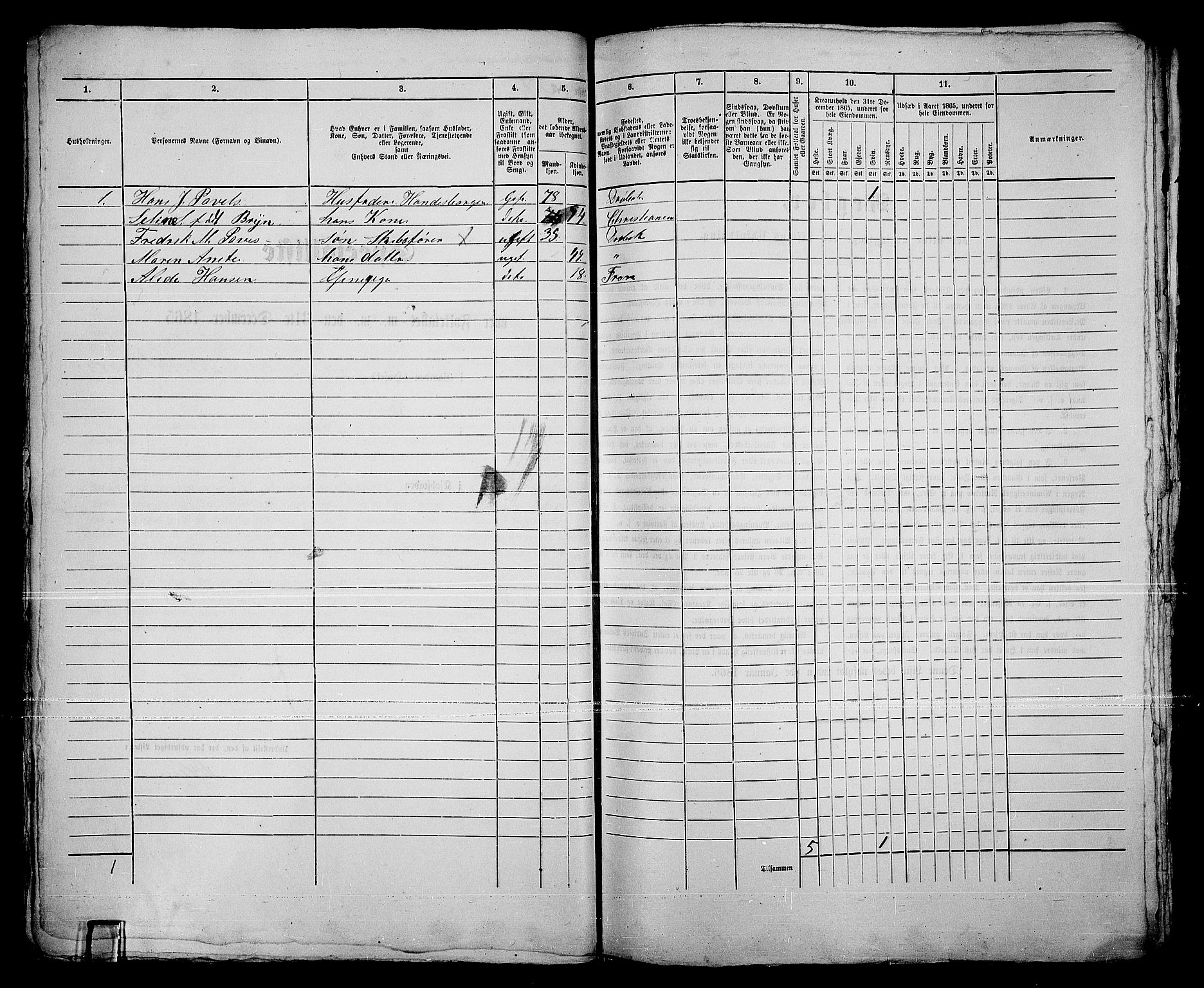 RA, 1865 census for Drøbak/Drøbak, 1865, p. 51