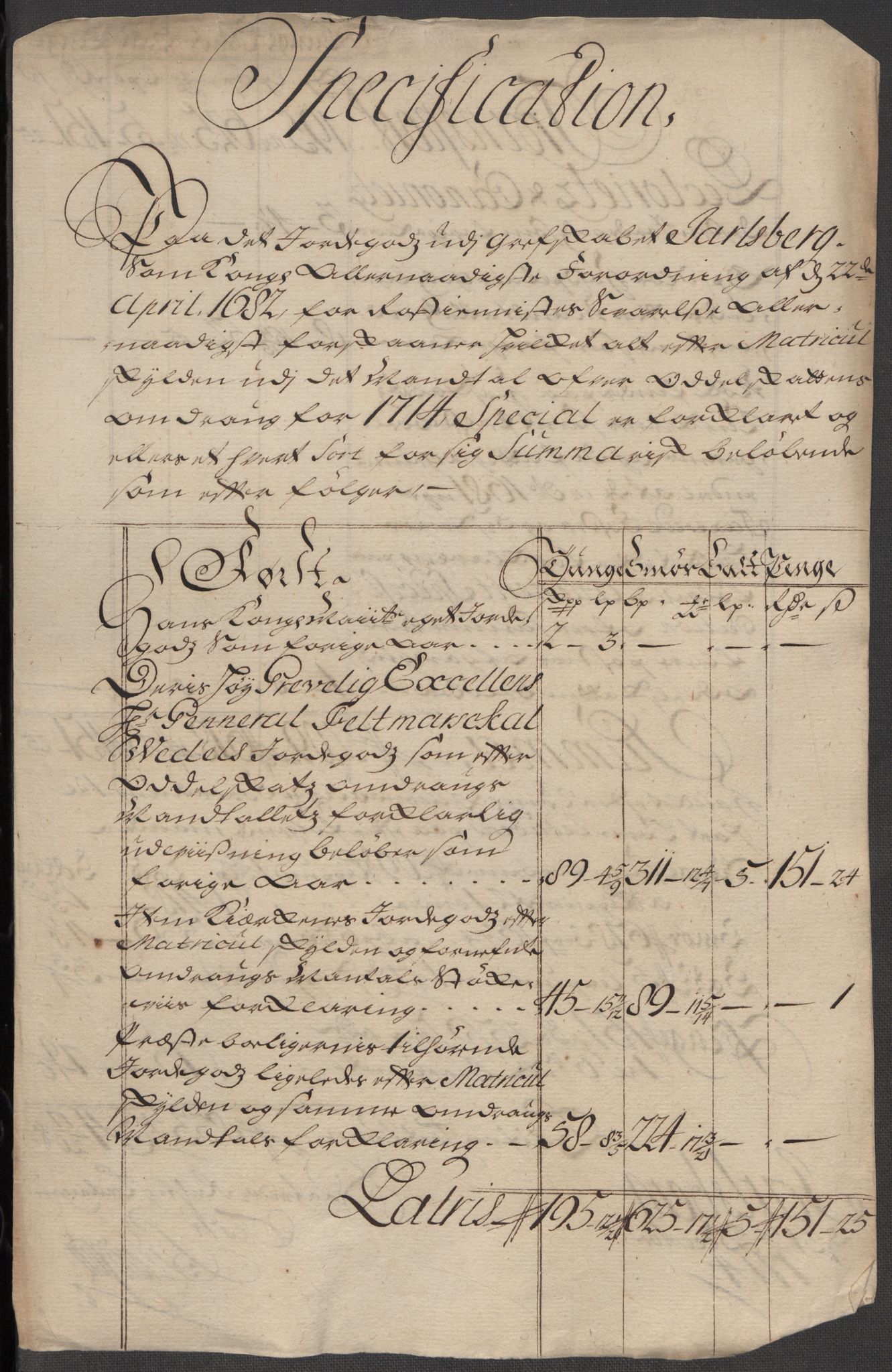 Rentekammeret inntil 1814, Reviderte regnskaper, Fogderegnskap, RA/EA-4092/R32/L1879: Fogderegnskap Jarlsberg grevskap, 1714-1715, p. 120