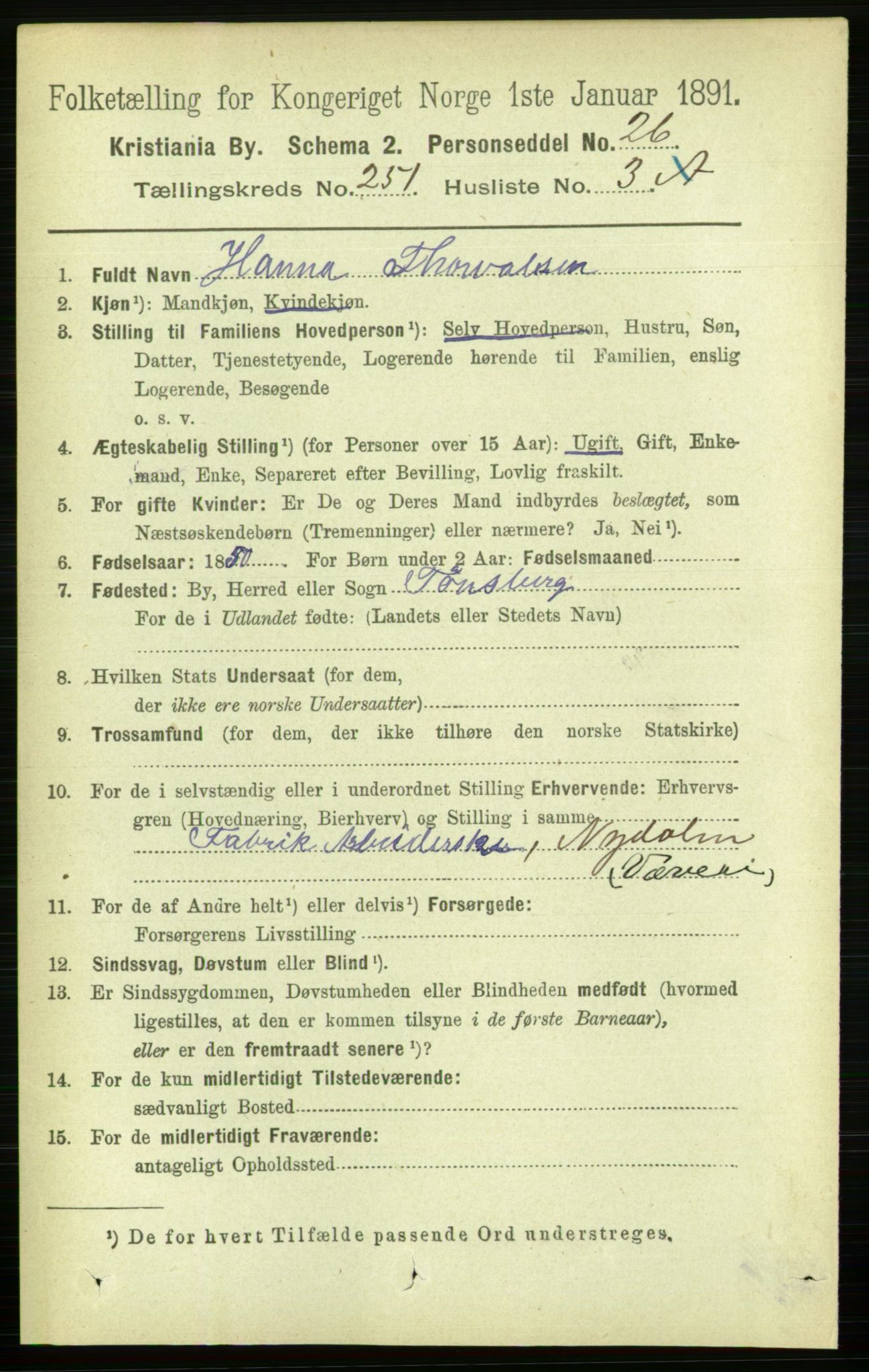 RA, 1891 census for 0301 Kristiania, 1891, p. 153090
