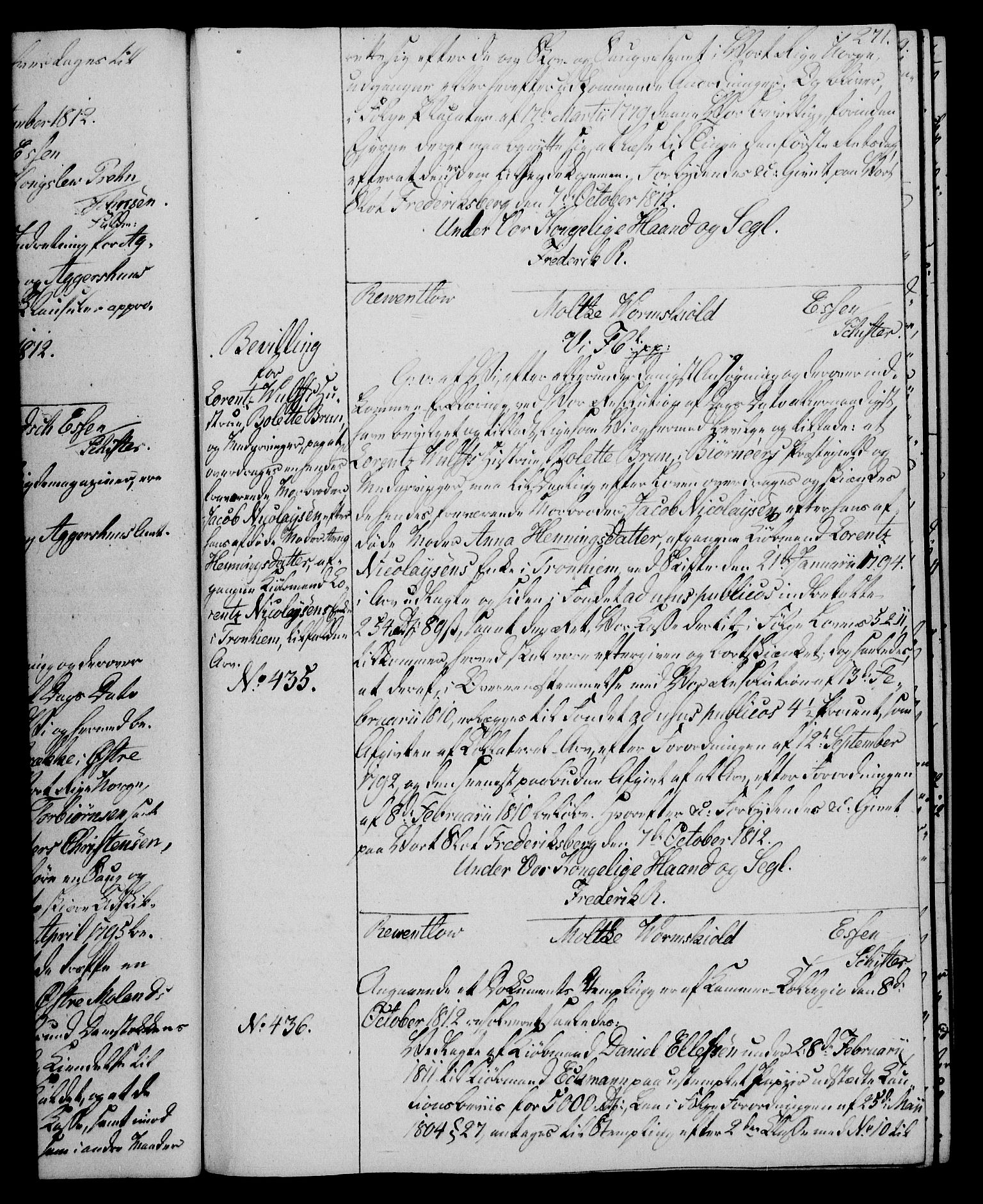 Rentekammeret, Kammerkanselliet, RA/EA-3111/G/Gg/Gga/L0020: Norsk ekspedisjonsprotokoll med register (merket RK 53.20), 1811-1814, p. 271