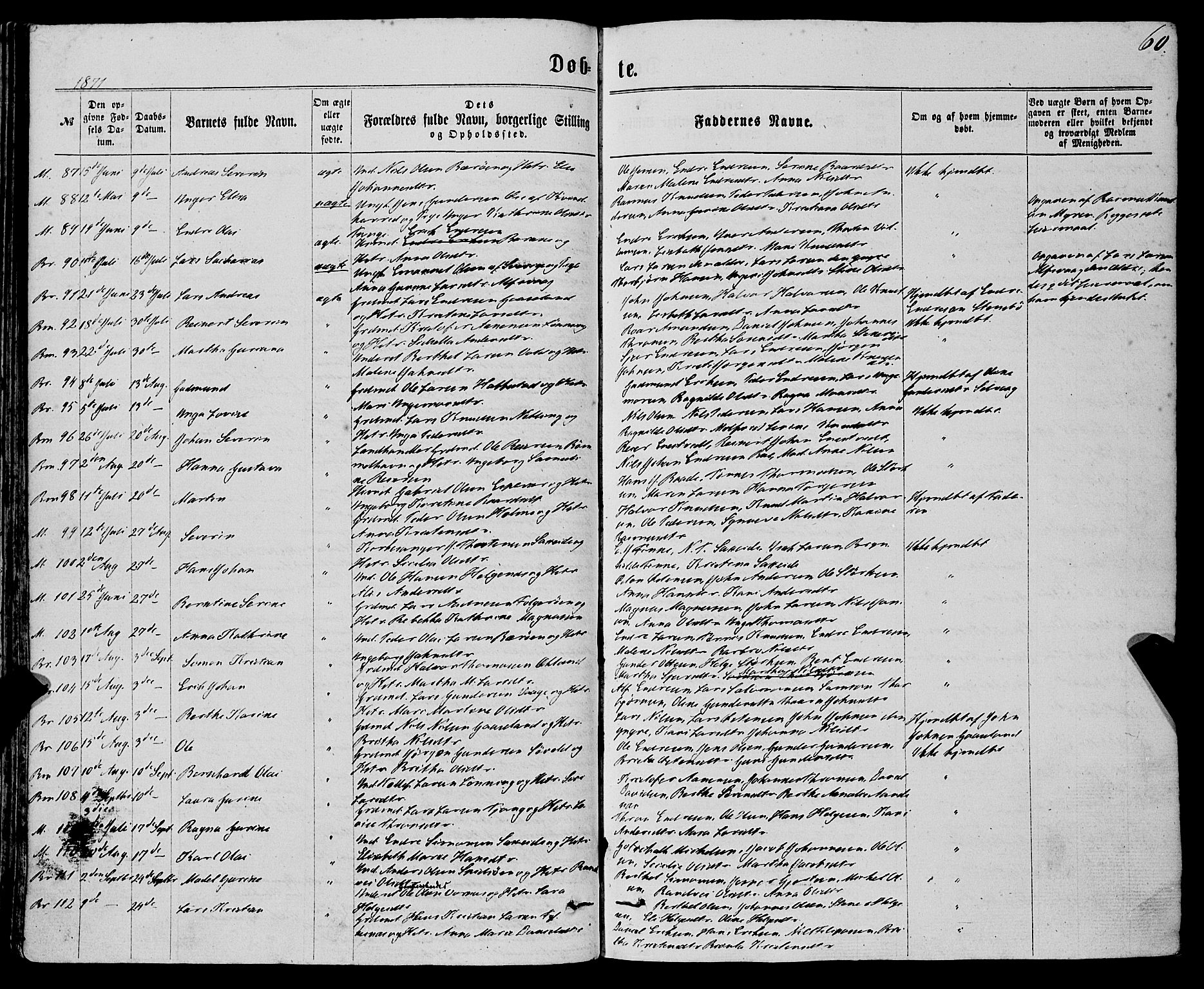 Finnås sokneprestembete, AV/SAB-A-99925/H/Ha/Haa/Haaa/L0008: Parish register (official) no. A 8, 1863-1872, p. 60