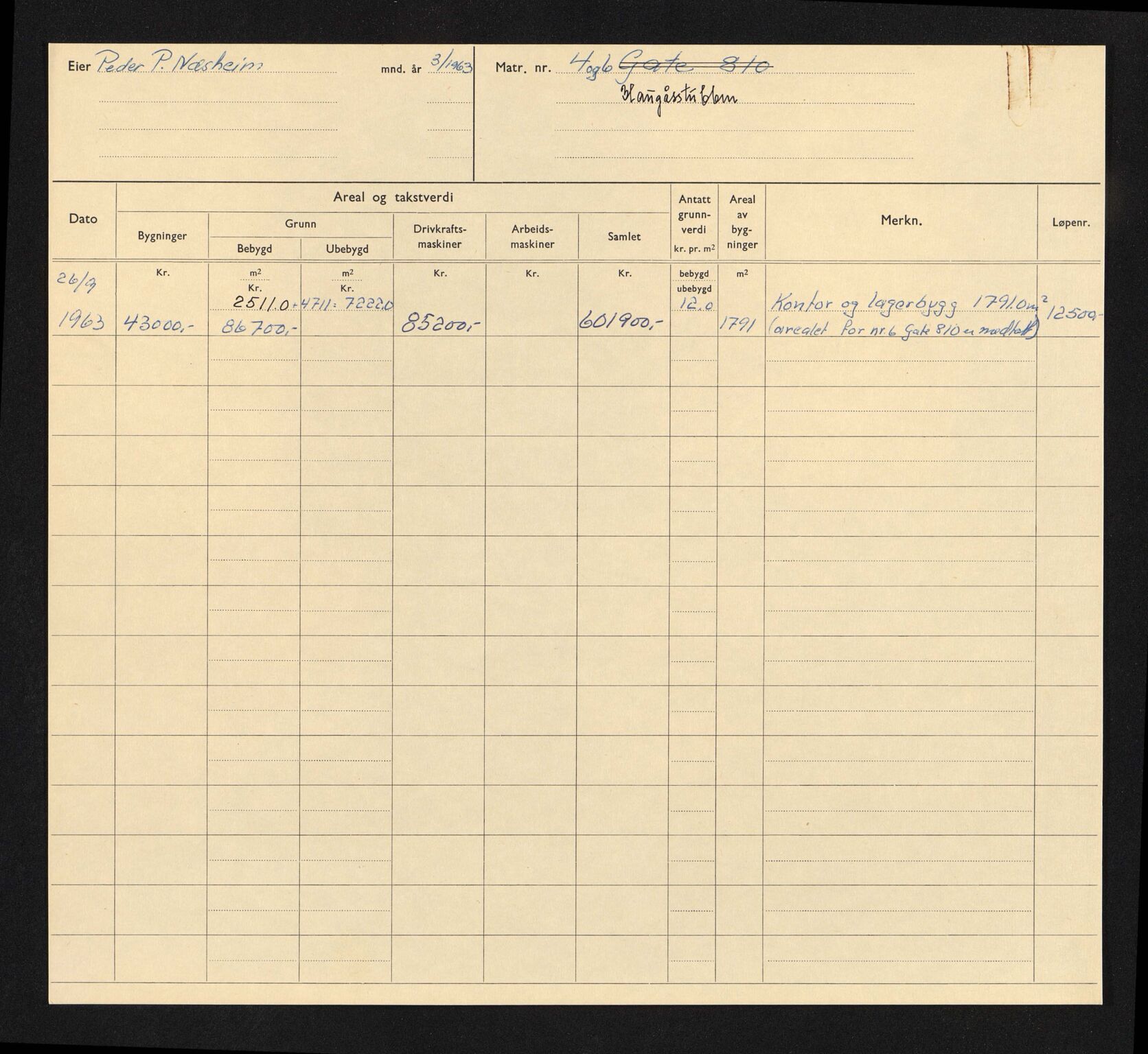 Stavanger kommune. Skattetakstvesenet, BYST/A-0440/F/Fa/Faa/L0016/0008: Skattetakstkort / Håugåsstubben 4 - Haugåsveien - Haukeligata 14