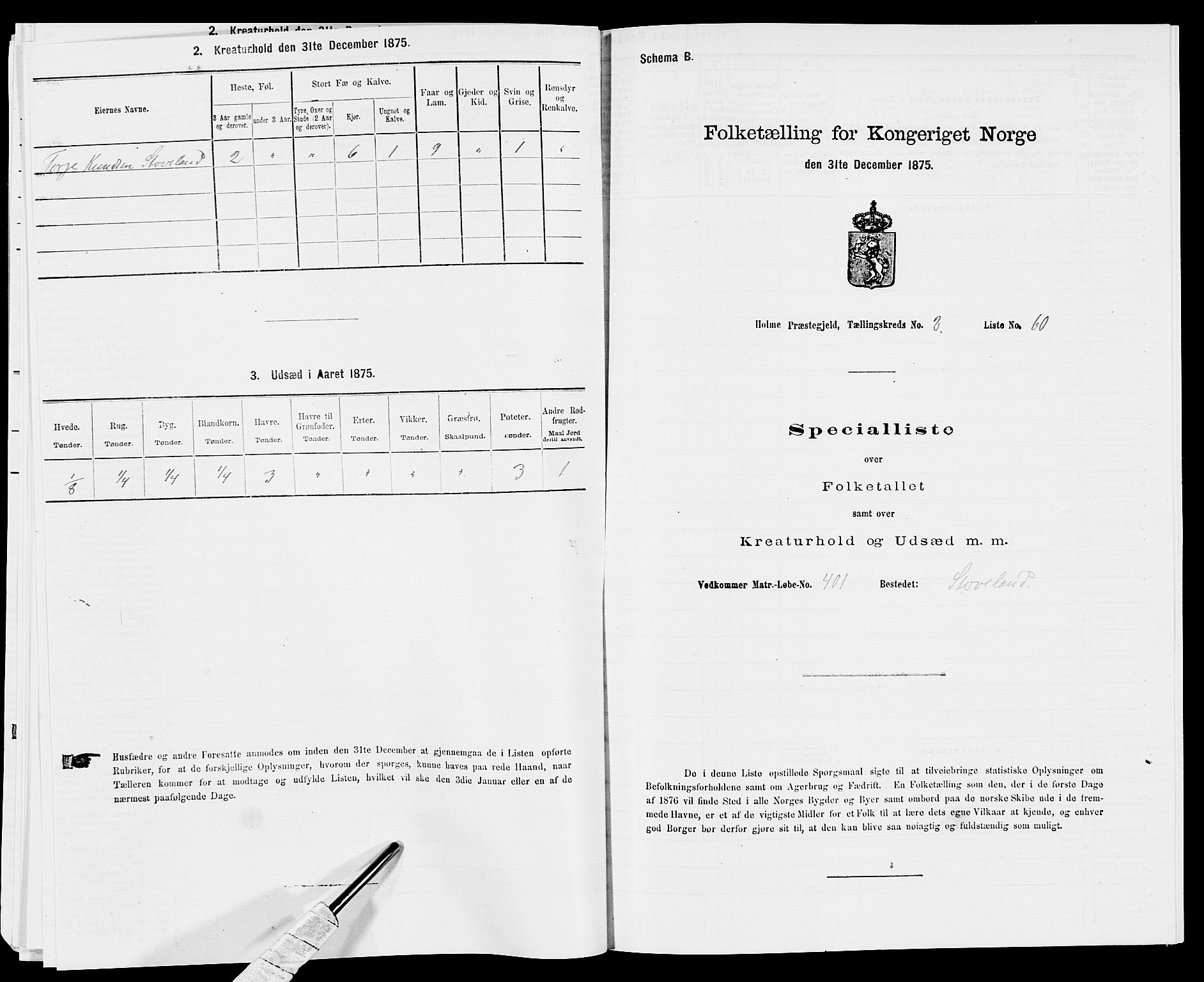 SAK, 1875 census for 1020P Holum, 1875, p. 363