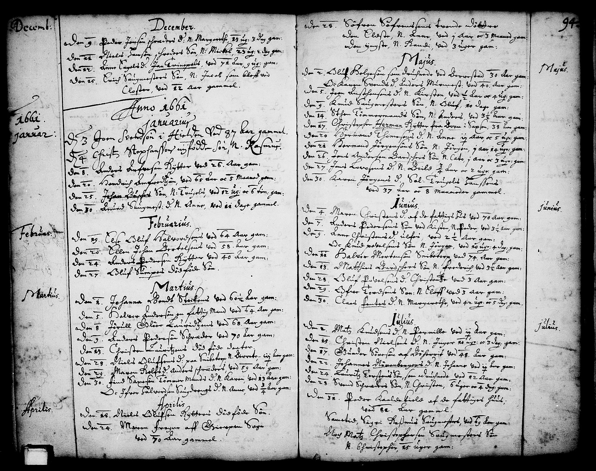 Skien kirkebøker, SAKO/A-302/F/Fa/L0001: Parish register (official) no. 1, 1659-1679, p. 94