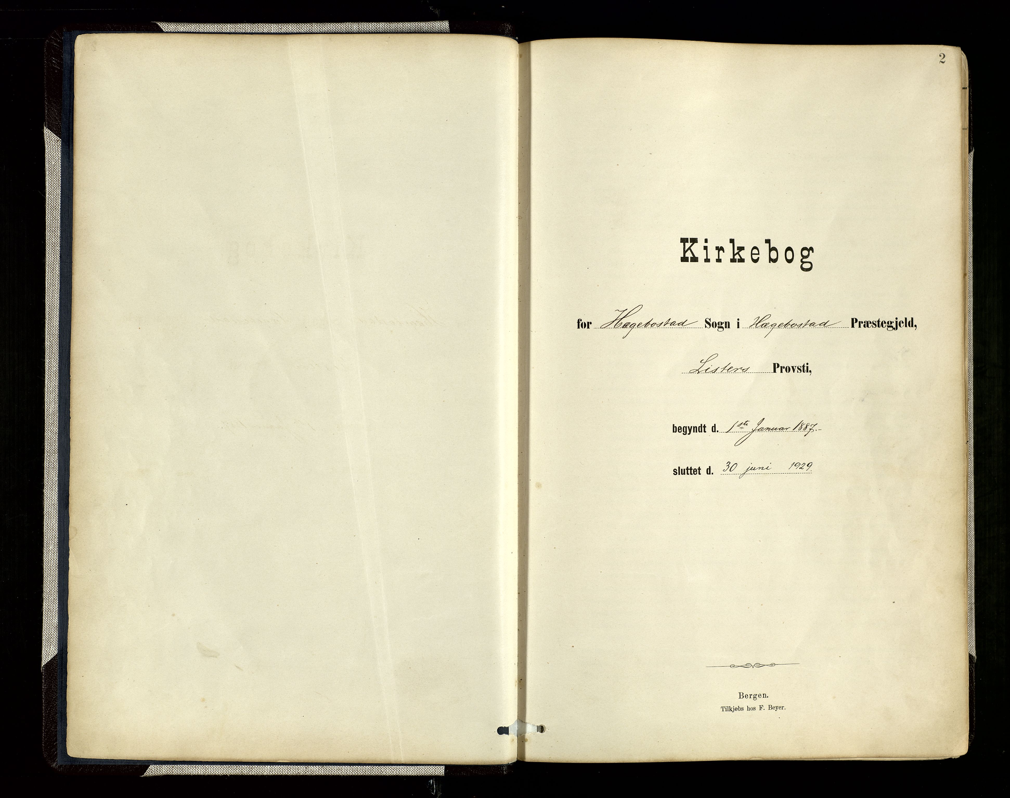 Hægebostad sokneprestkontor, AV/SAK-1111-0024/F/Fa/Faa/L0006: Parish register (official) no. A 6, 1887-1929, p. 2