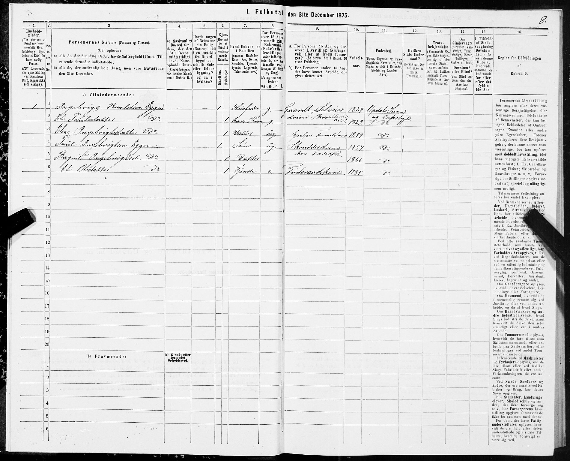 SAT, 1875 census for 1634P Oppdal, 1875, p. 4008