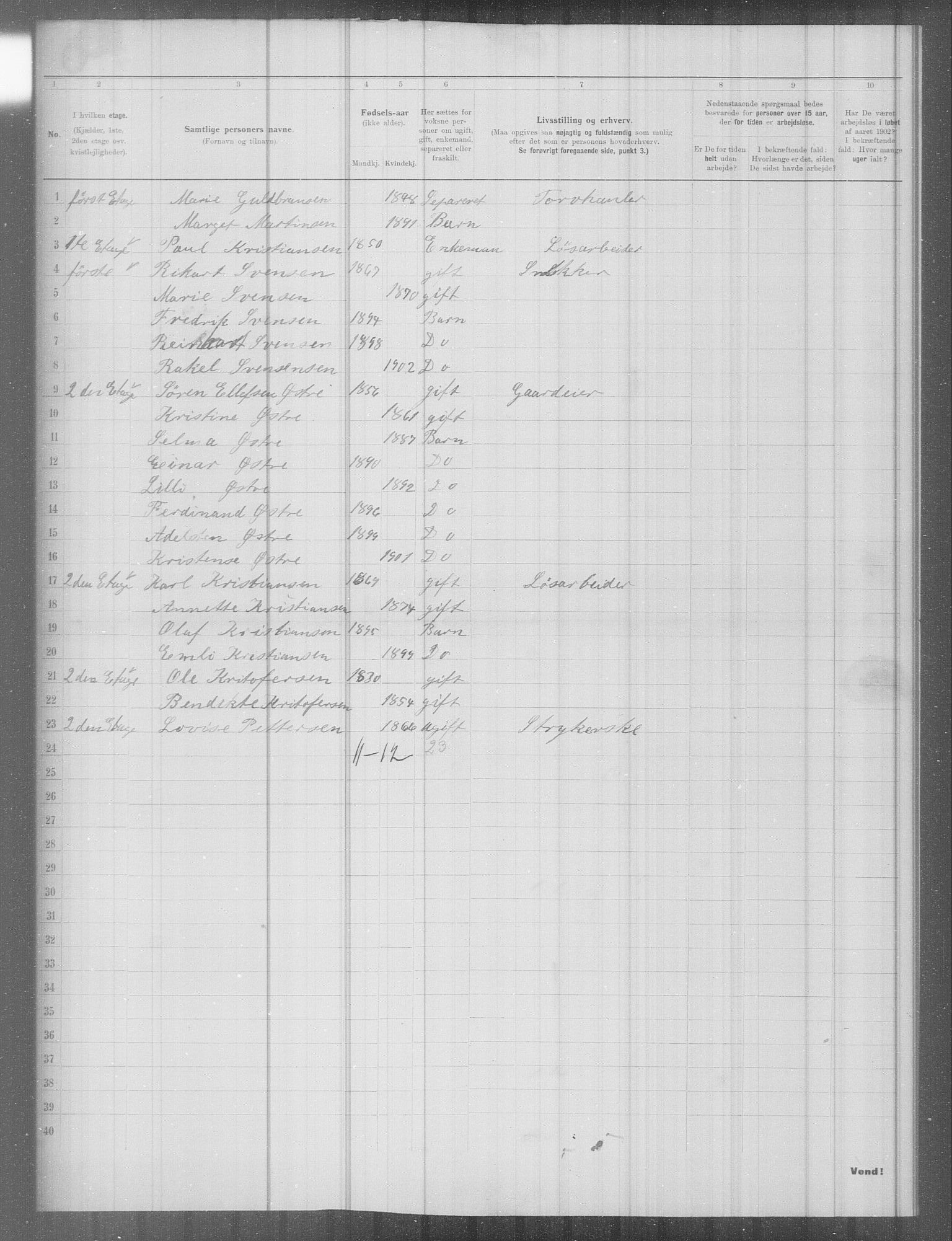 OBA, Municipal Census 1902 for Kristiania, 1902, p. 6506