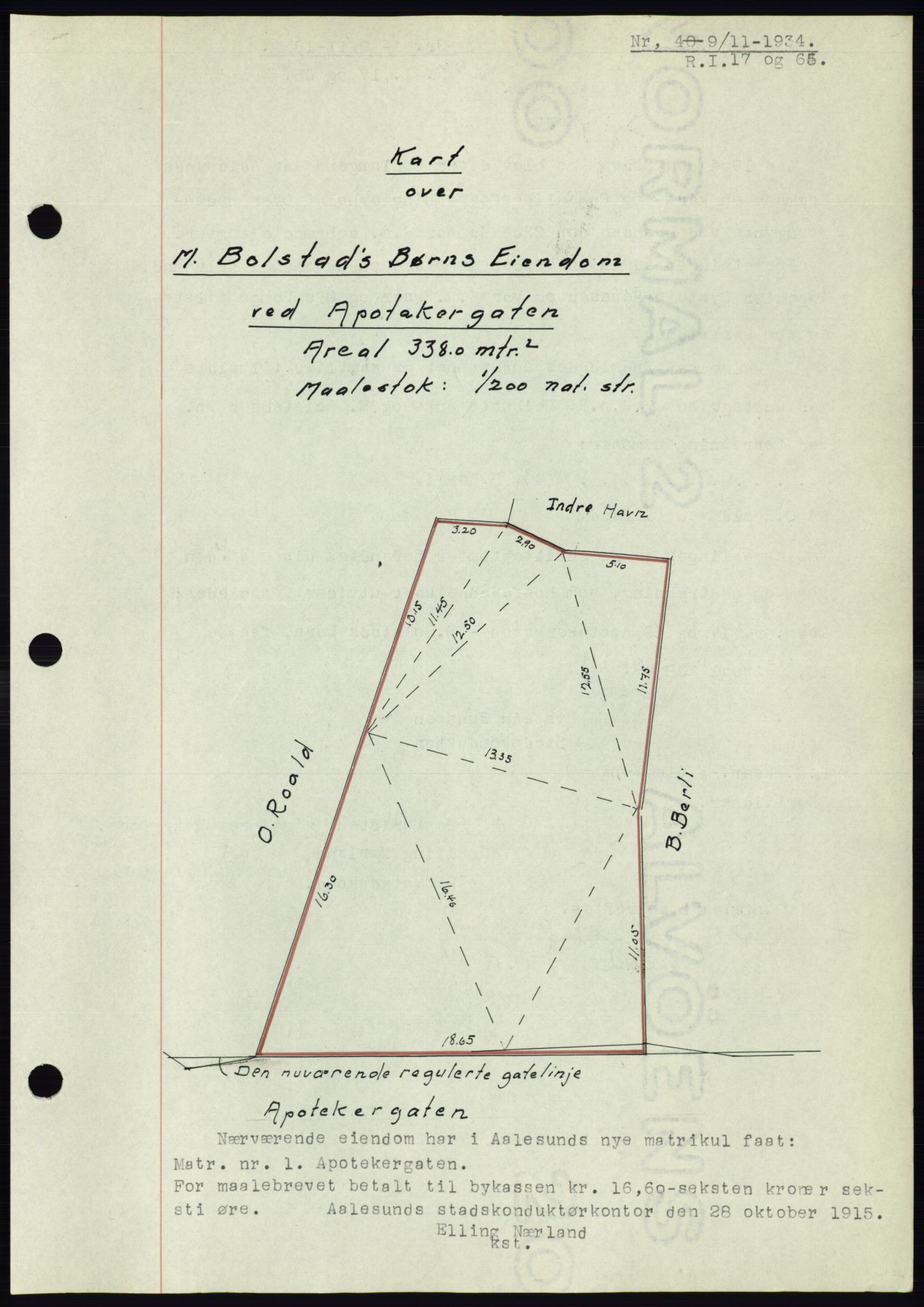 Ålesund byfogd, AV/SAT-A-4384: Mortgage book no. 32, 1934-1935, Deed date: 09.11.1934