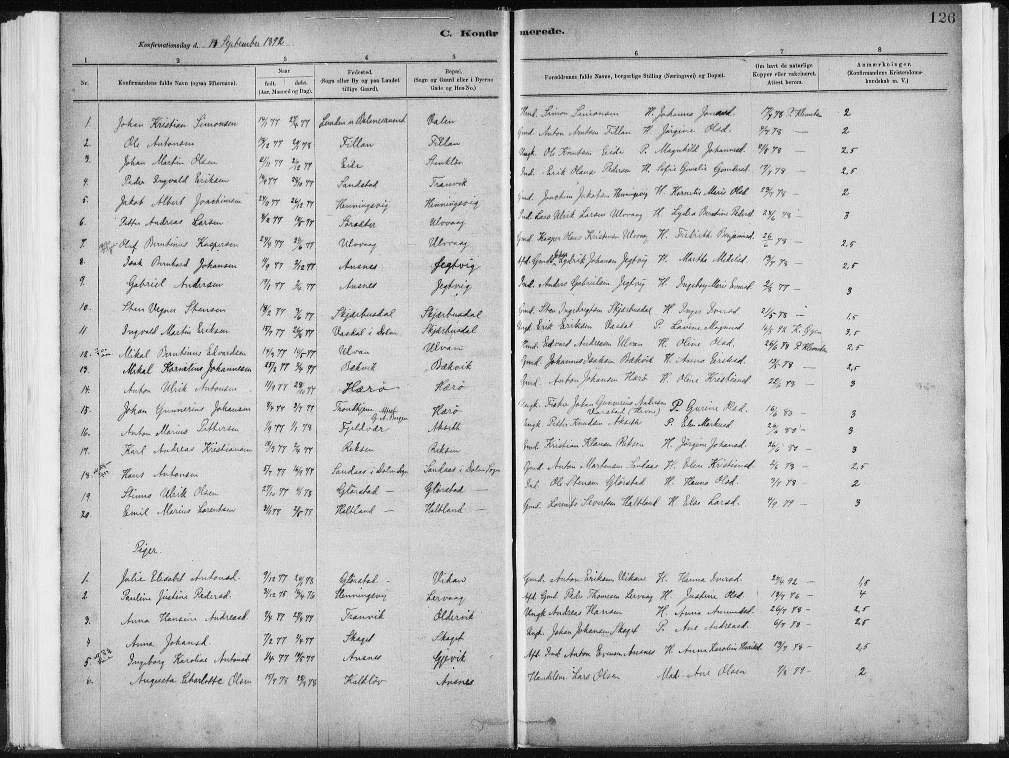 Ministerialprotokoller, klokkerbøker og fødselsregistre - Sør-Trøndelag, SAT/A-1456/637/L0558: Parish register (official) no. 637A01, 1882-1899, p. 126