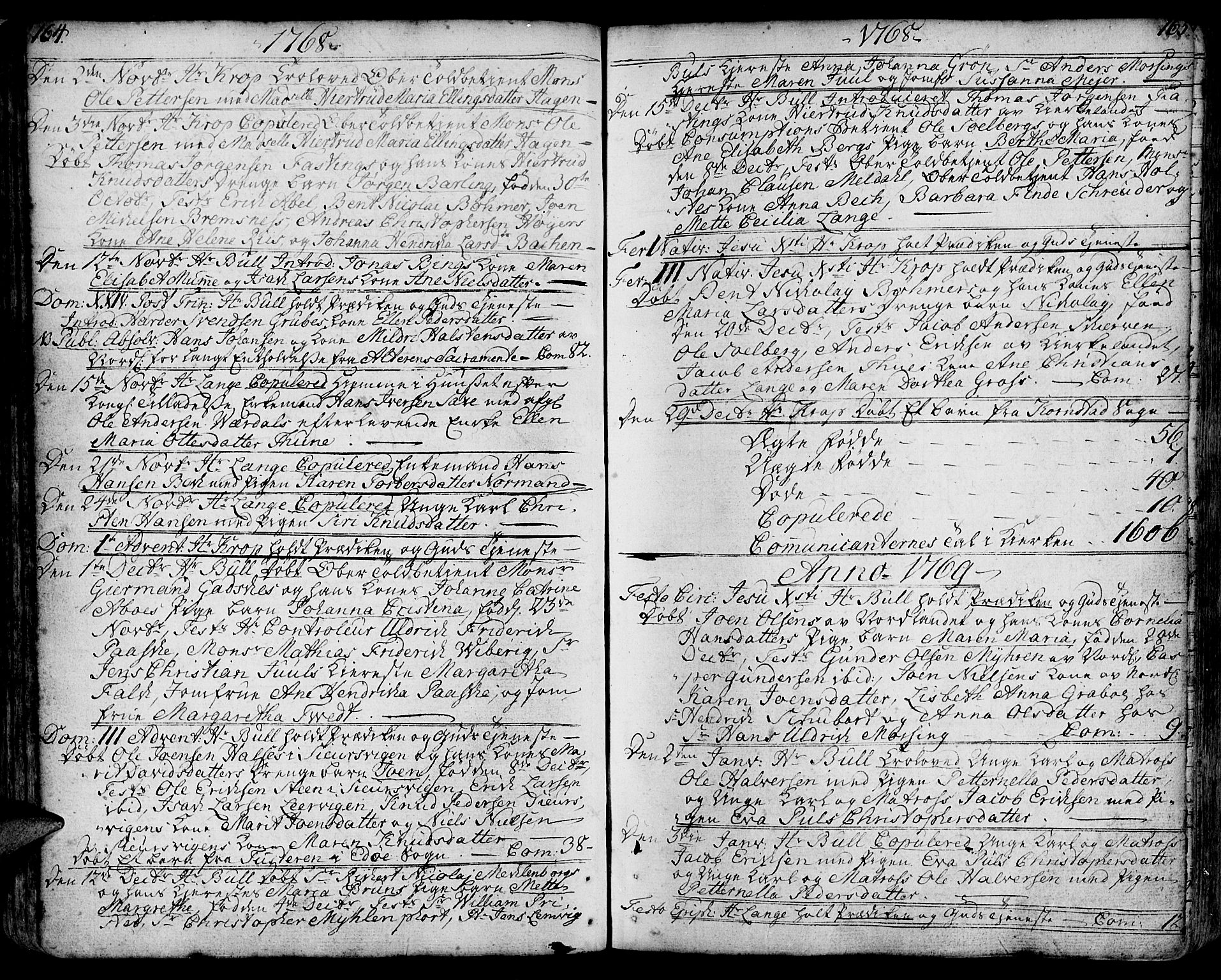 Ministerialprotokoller, klokkerbøker og fødselsregistre - Møre og Romsdal, SAT/A-1454/572/L0840: Parish register (official) no. 572A03, 1754-1784, p. 164-165
