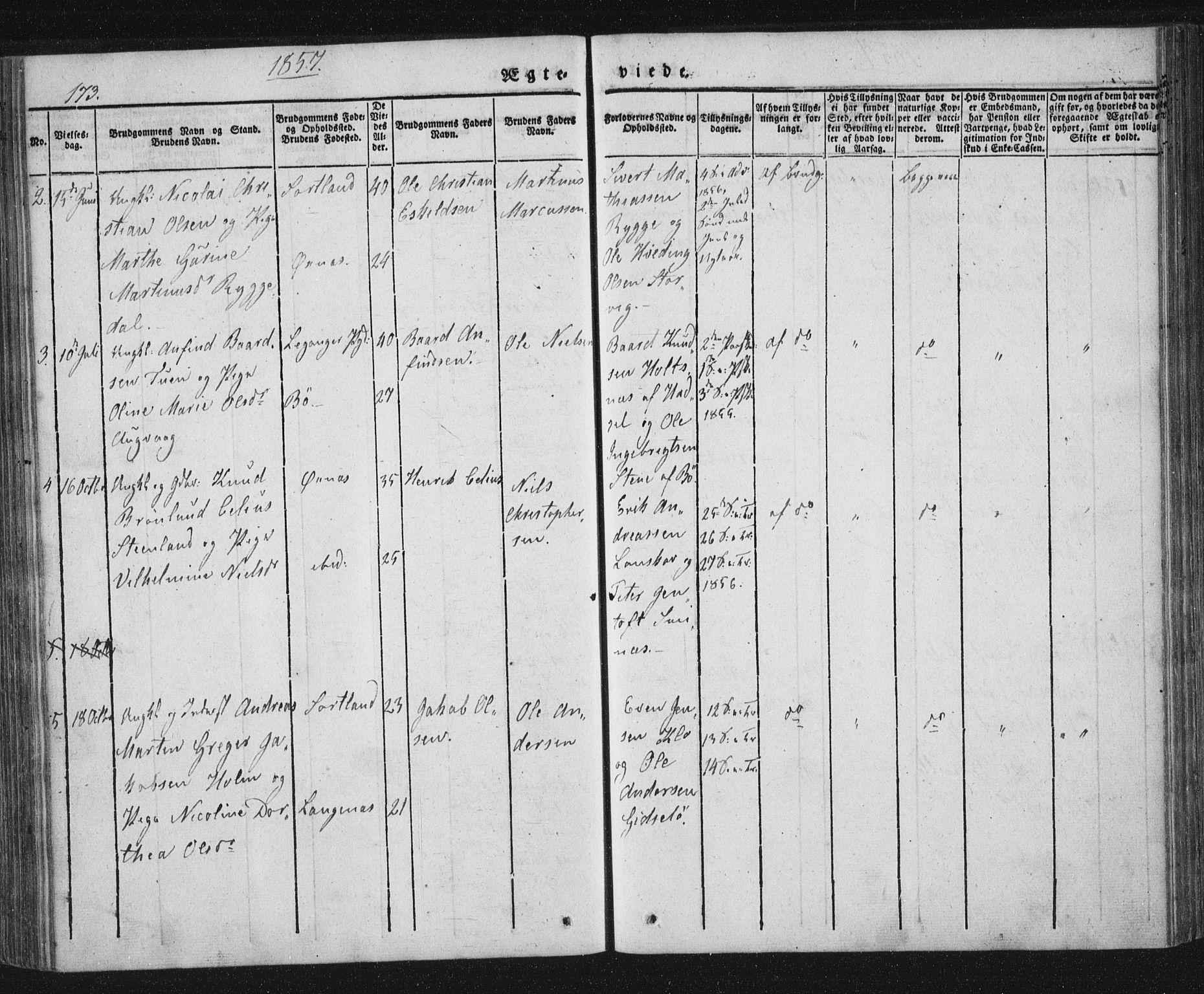 Ministerialprotokoller, klokkerbøker og fødselsregistre - Nordland, AV/SAT-A-1459/893/L1332: Parish register (official) no. 893A05, 1841-1858, p. 173