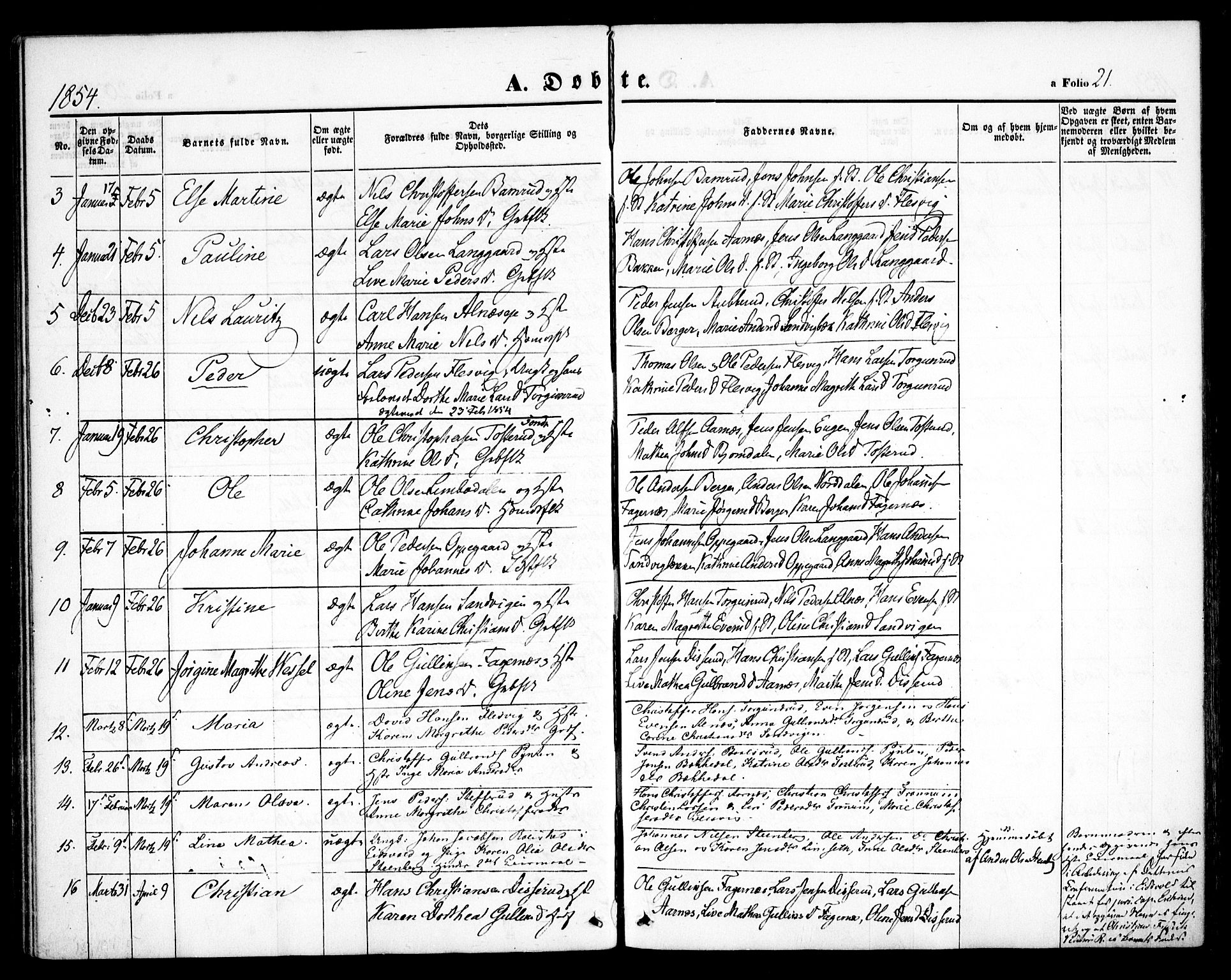Hurdal prestekontor Kirkebøker, SAO/A-10889/F/Fb/L0001: Parish register (official) no. II 1, 1846-1859, p. 21