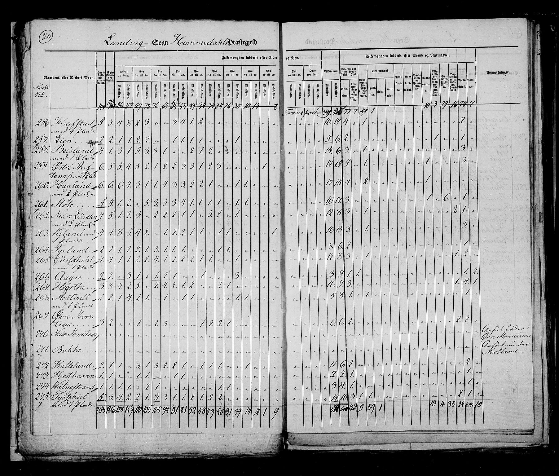 RA, Census 1825, vol. 10: Nedenes og Råbyggelaget amt, 1825, p. 20