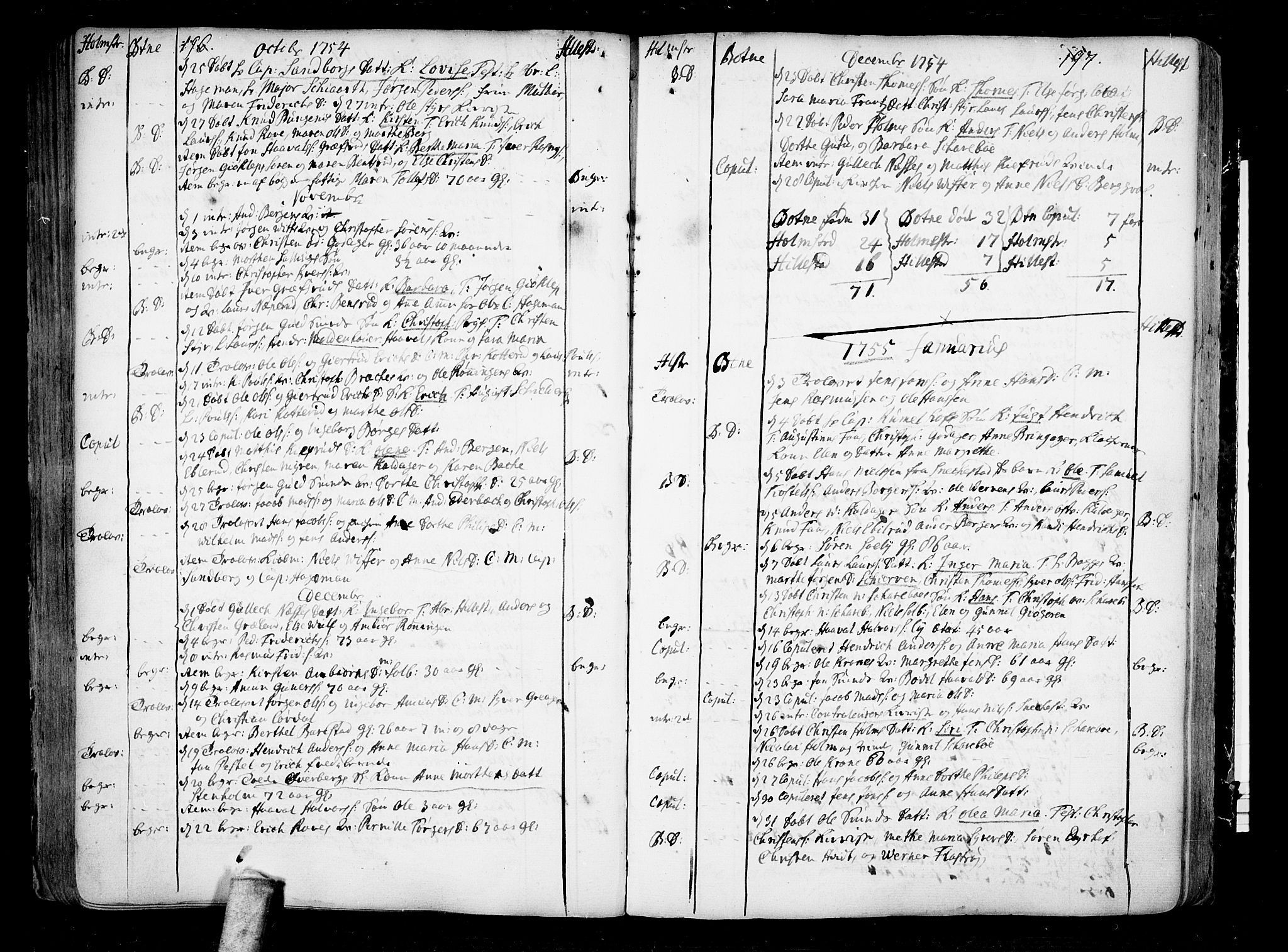 Botne kirkebøker, SAKO/A-340/F/Fa/L0001a: Parish register (official) no. I 1A, 1707-1778, p. 196-197