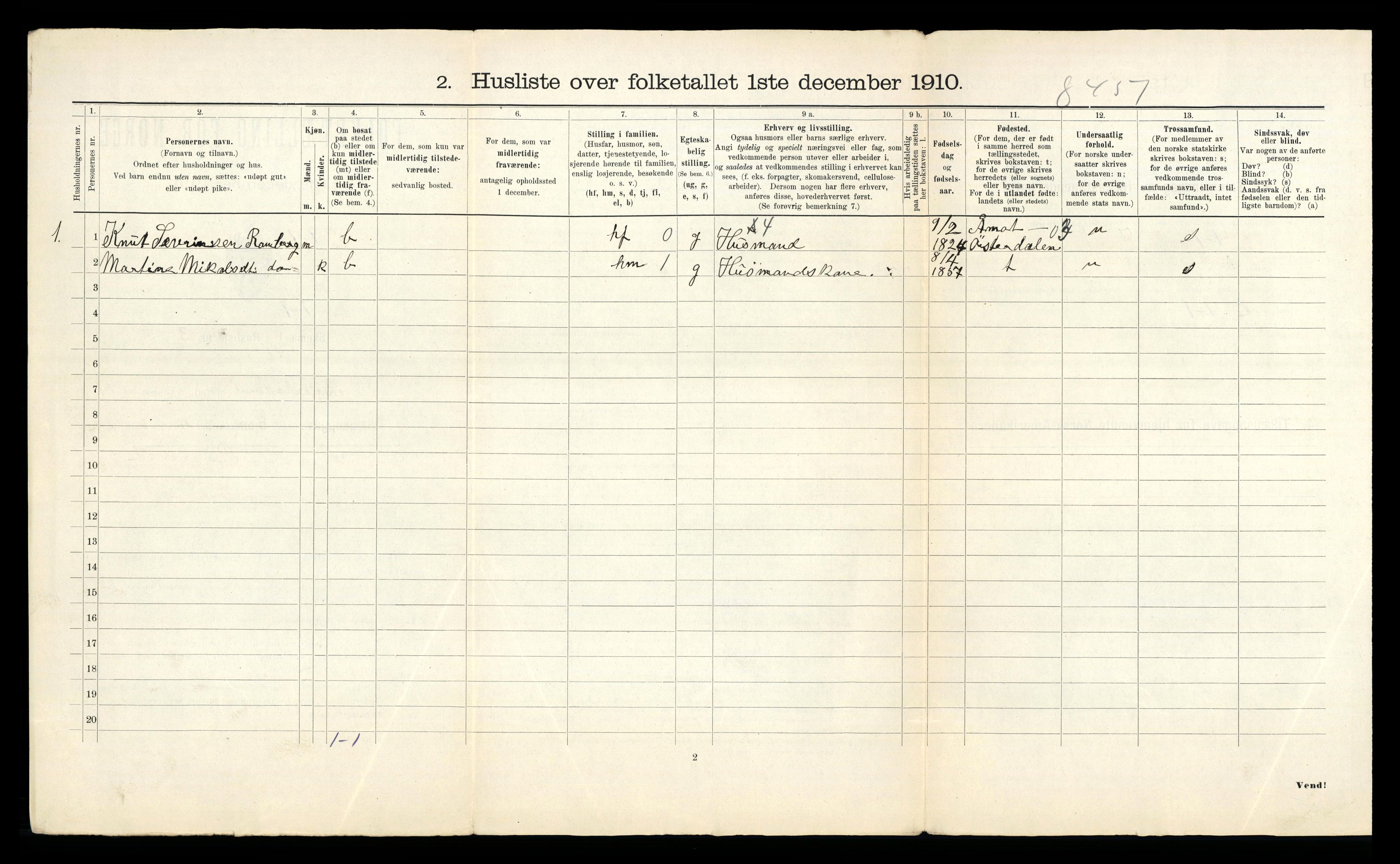 RA, 1910 census for Beitstad, 1910, p. 44