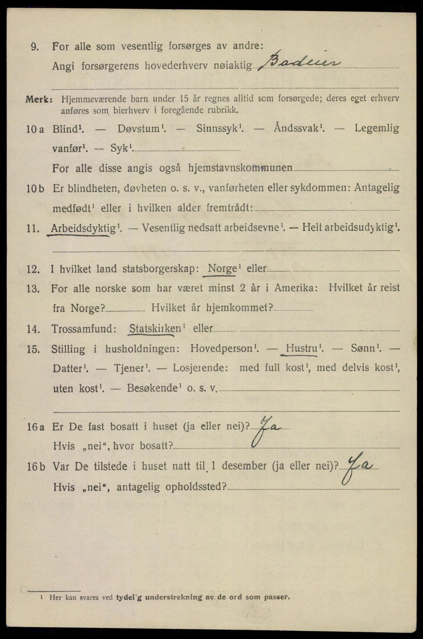 SAKO, 1920 census for Langesund, 1920, p. 3680