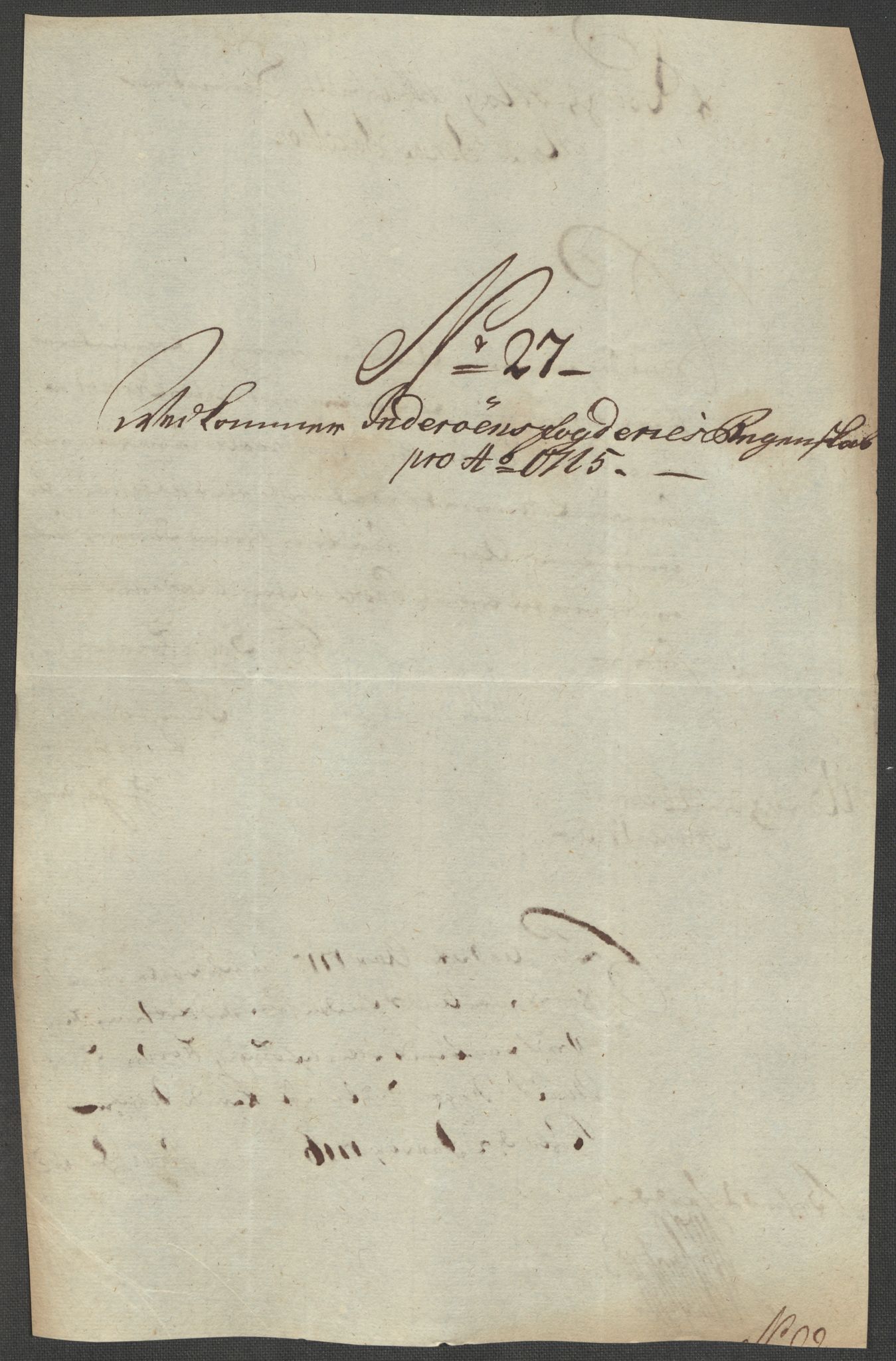 Rentekammeret inntil 1814, Reviderte regnskaper, Fogderegnskap, AV/RA-EA-4092/R63/L4323: Fogderegnskap Inderøy, 1715, p. 284