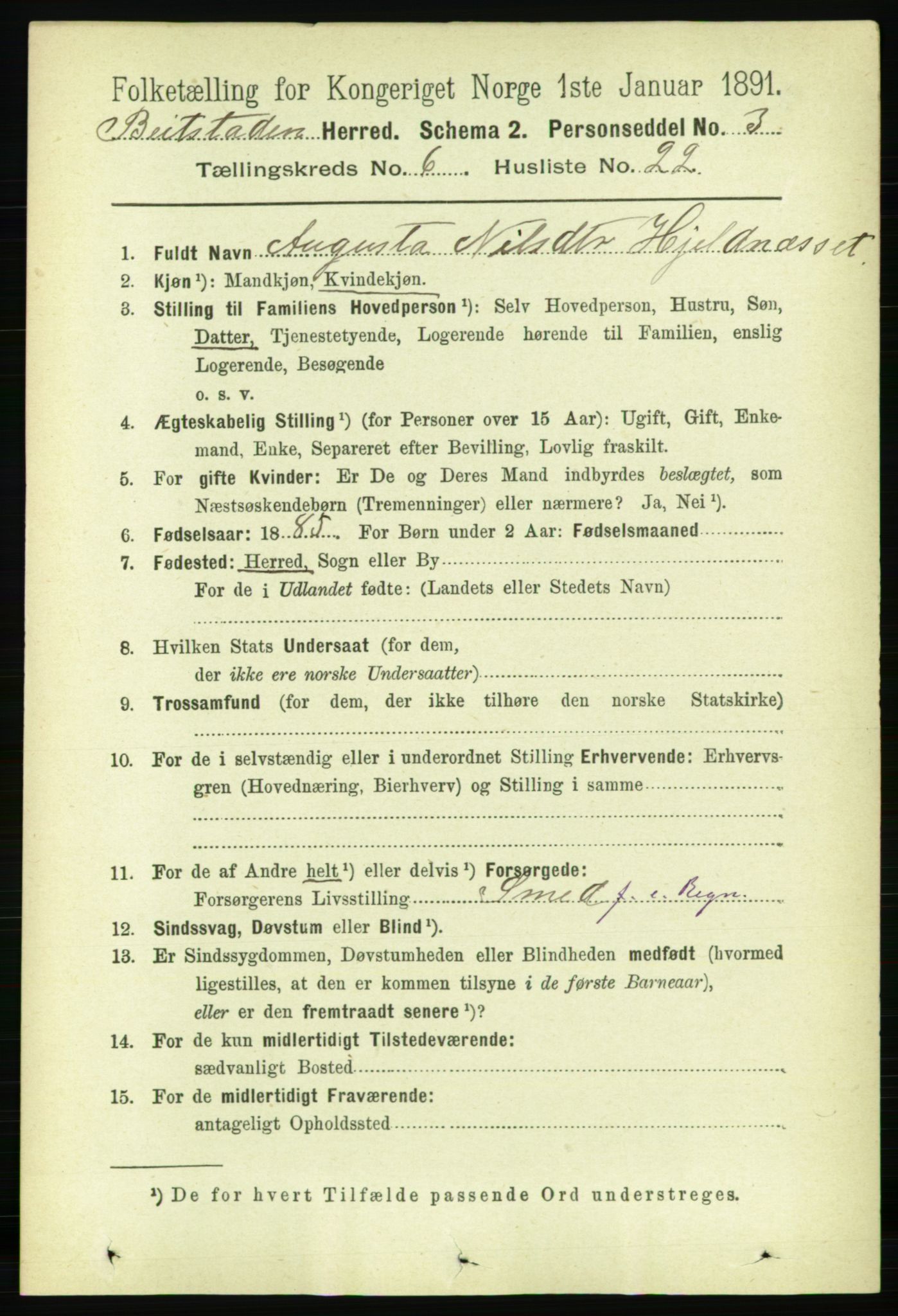 RA, 1891 census for 1727 Beitstad, 1891, p. 1660