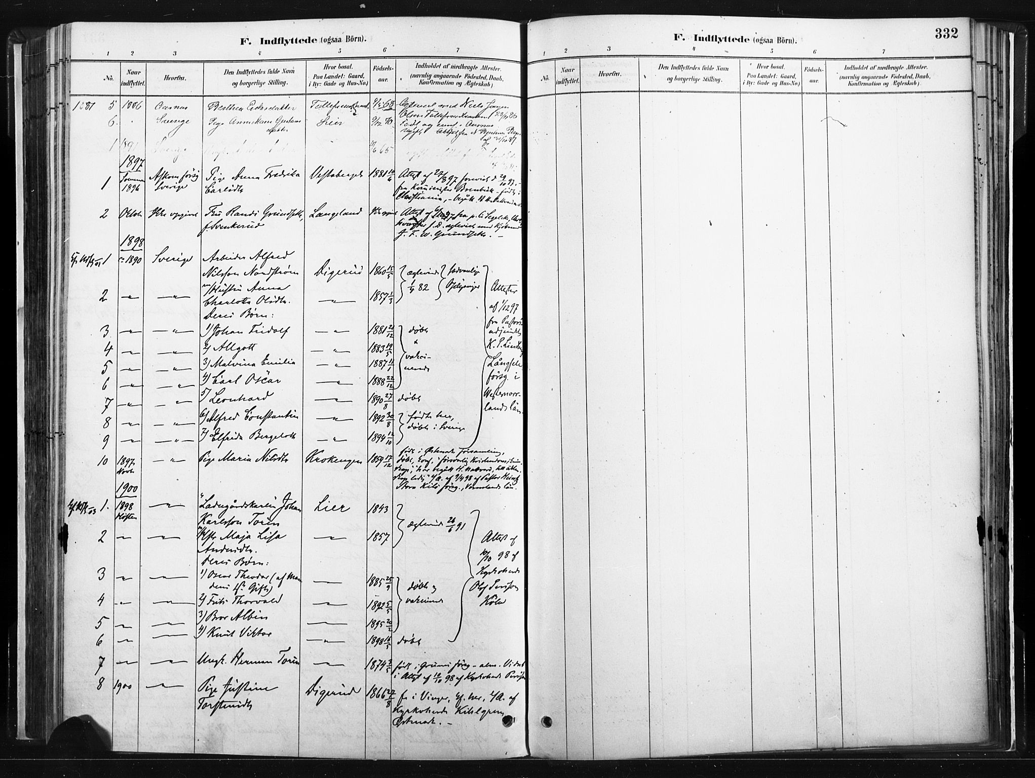 Vinger prestekontor, SAH/PREST-024/H/Ha/Haa/L0014: Parish register (official) no. 14, 1881-1900, p. 332