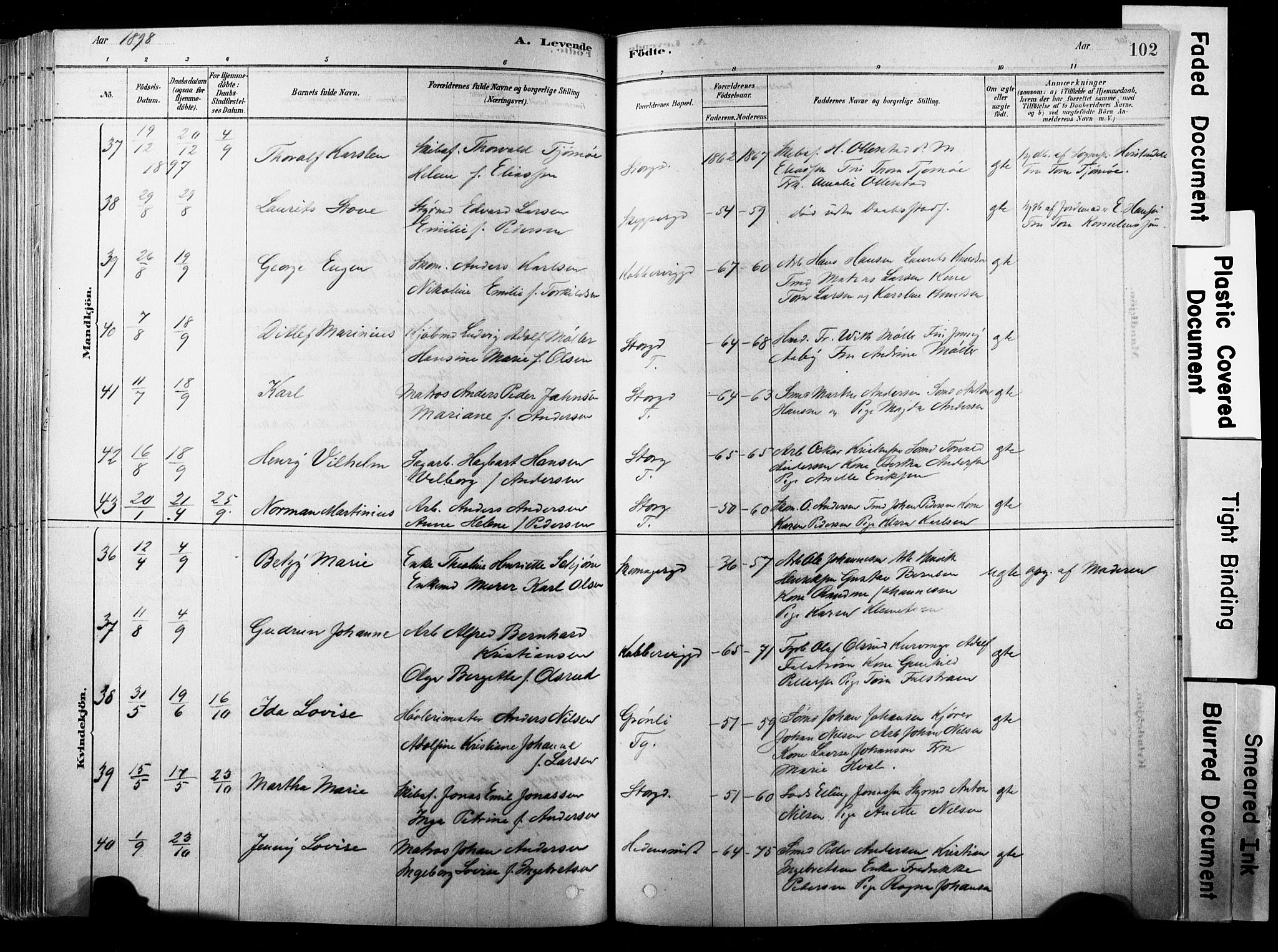 Strømsø kirkebøker, AV/SAKO-A-246/F/Fb/L0006: Parish register (official) no. II 6, 1879-1910, p. 102