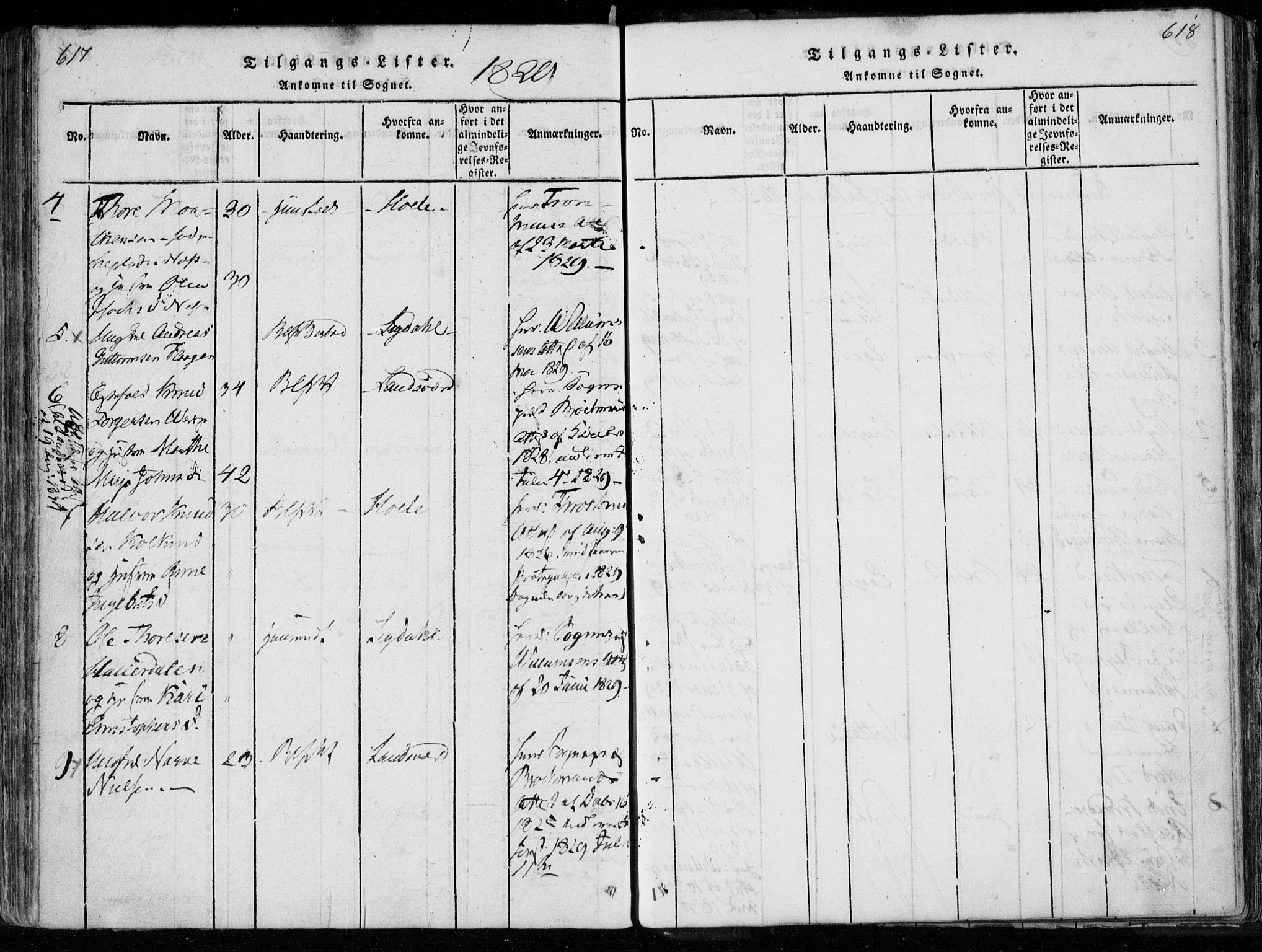 Modum kirkebøker, AV/SAKO-A-234/F/Fa/L0005: Parish register (official) no. 5, 1824-1841, p. 617-618