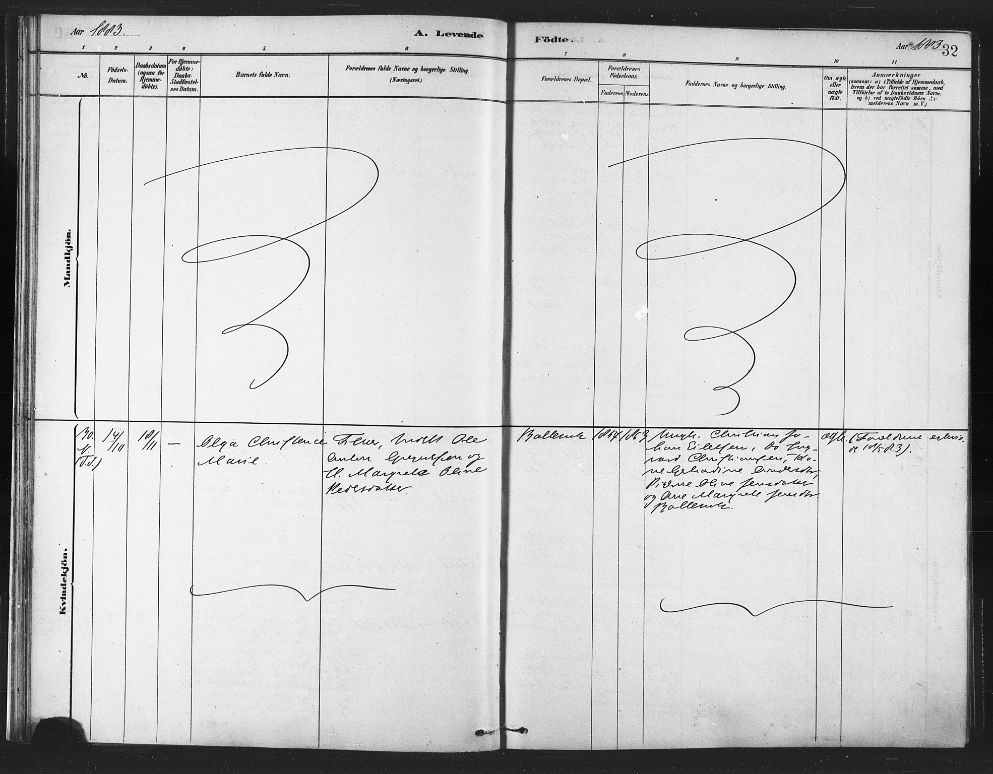 Berg sokneprestkontor, AV/SATØ-S-1318/G/Ga/Gaa/L0004kirke: Parish register (official) no. 4, 1880-1894, p. 32