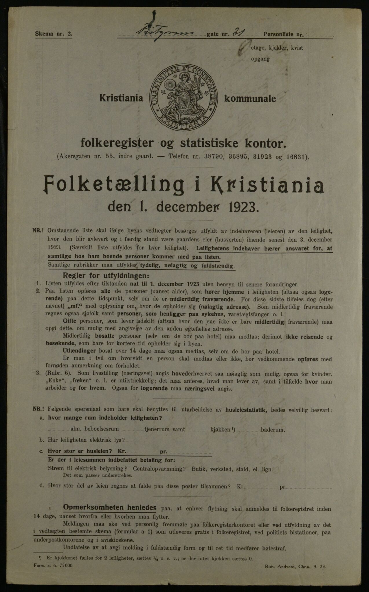 OBA, Municipal Census 1923 for Kristiania, 1923, p. 30551