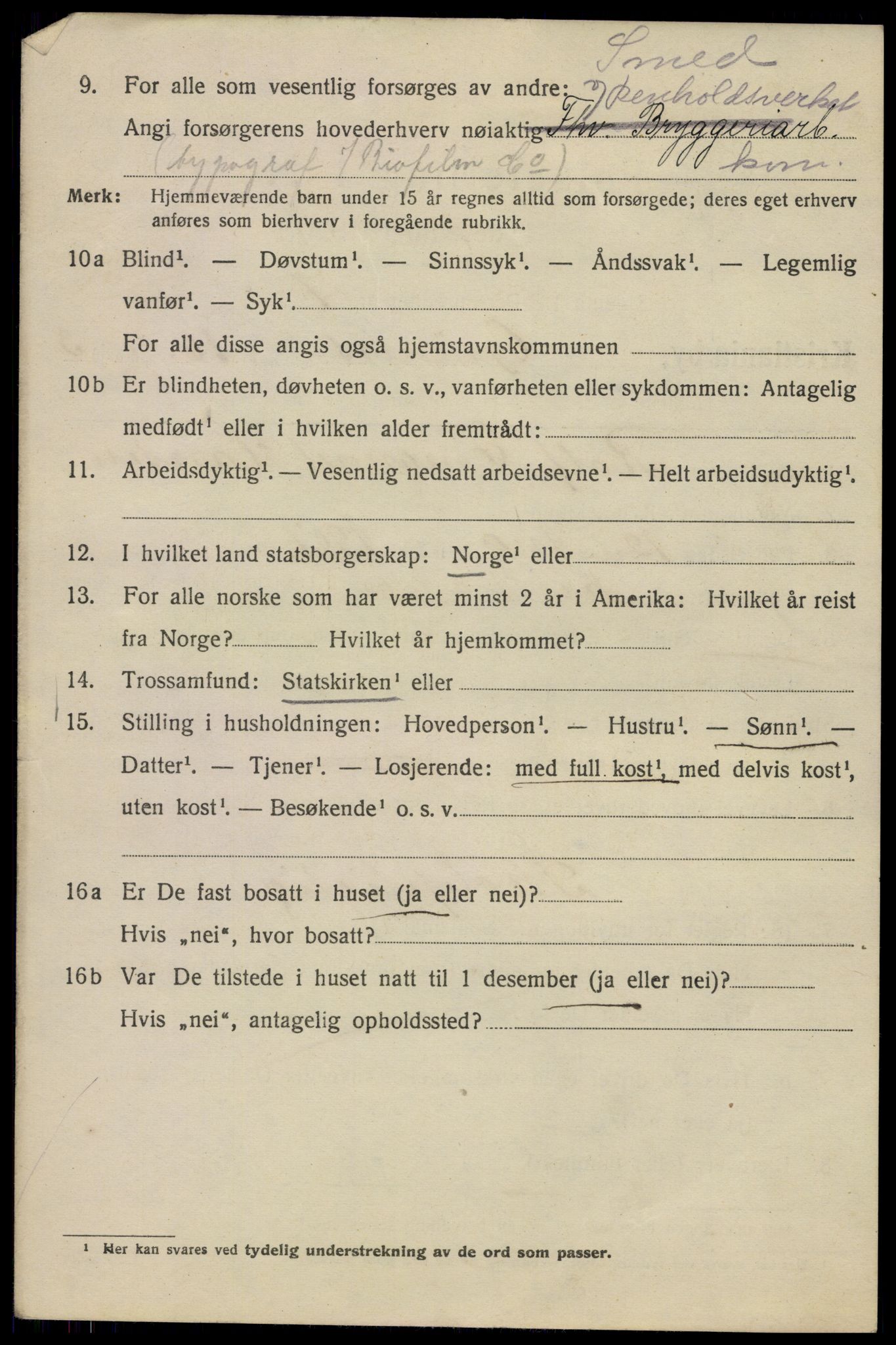 SAO, 1920 census for Kristiania, 1920, p. 261050